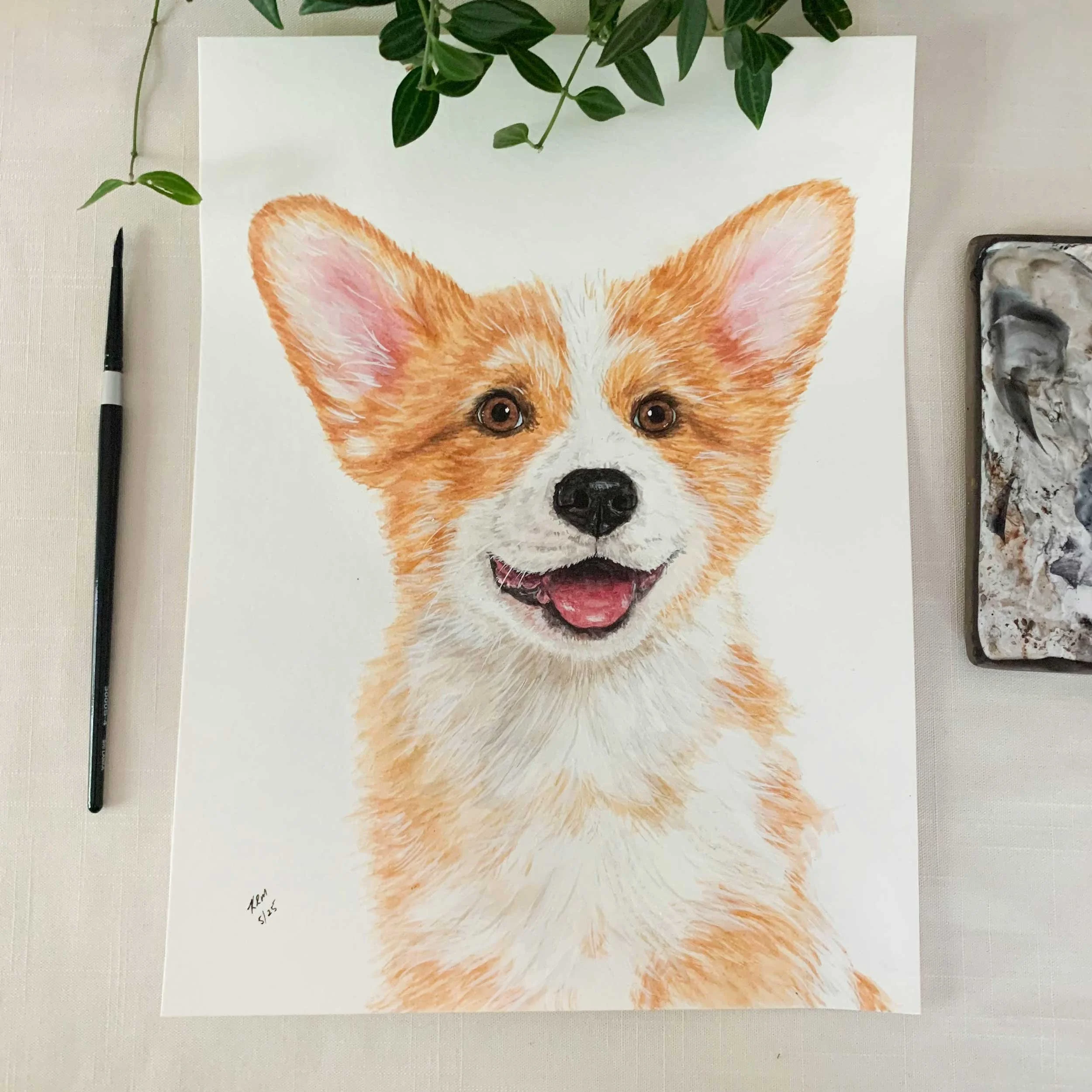 Corgi Dog Original Painting