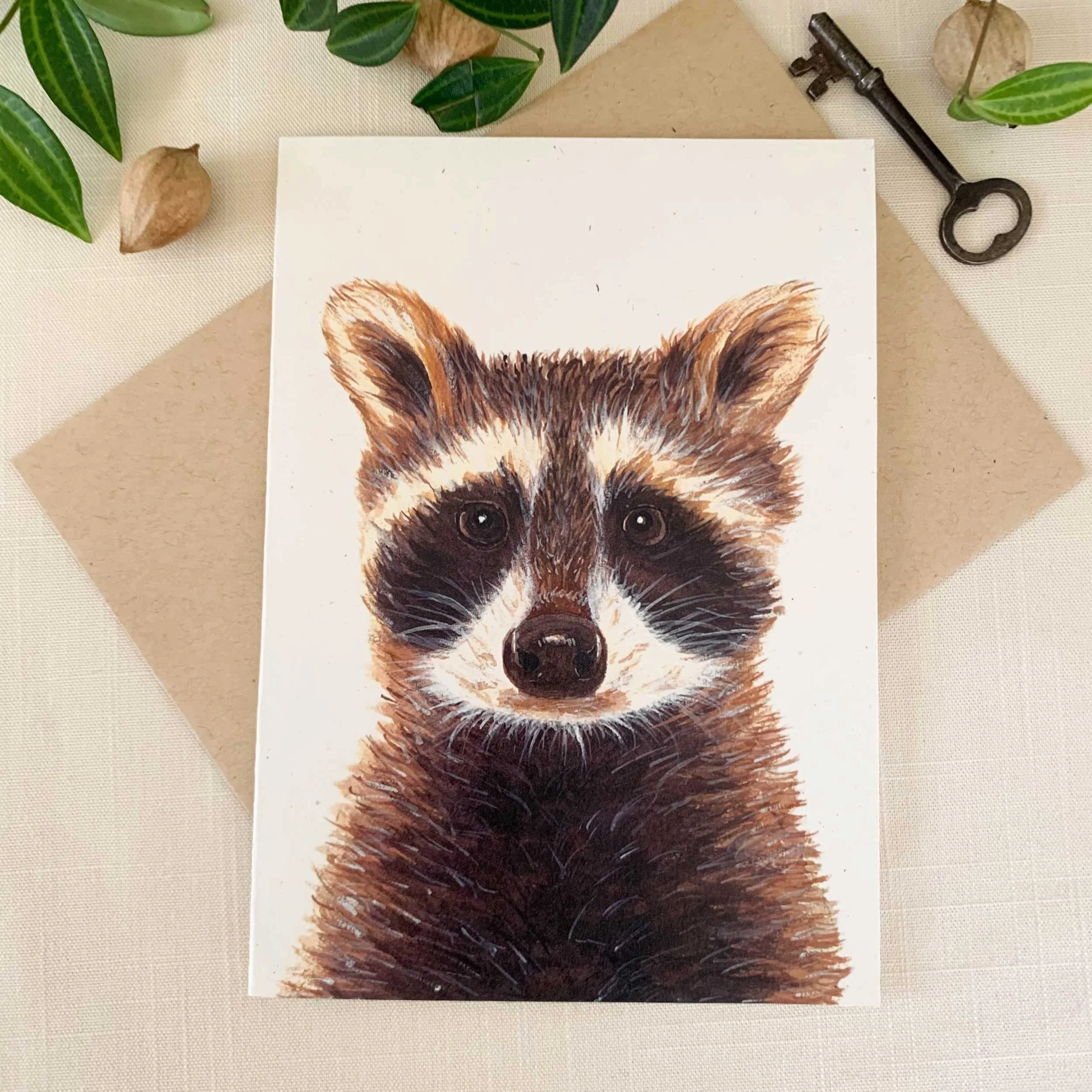 Baby Raccoon Frameable Greeting Card