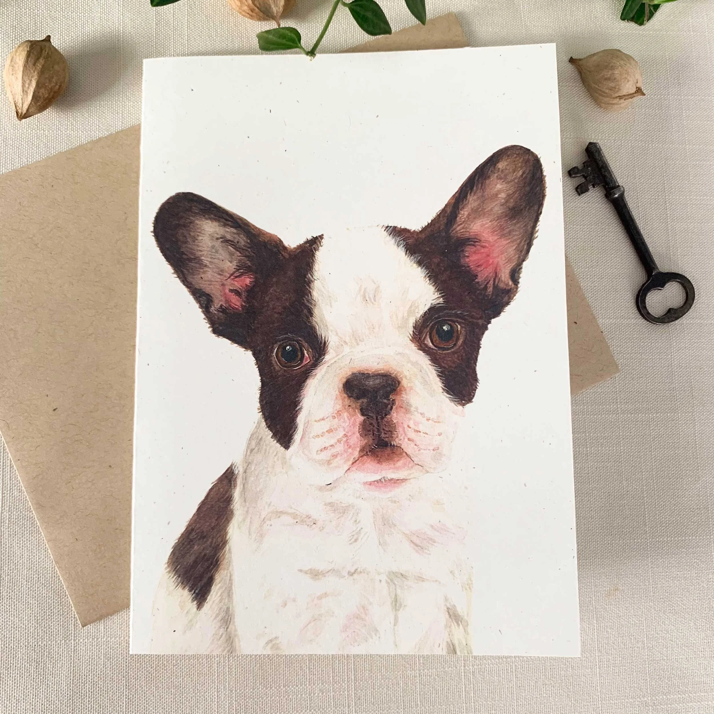 French Bulldog Puppy Frameable Greeting Card