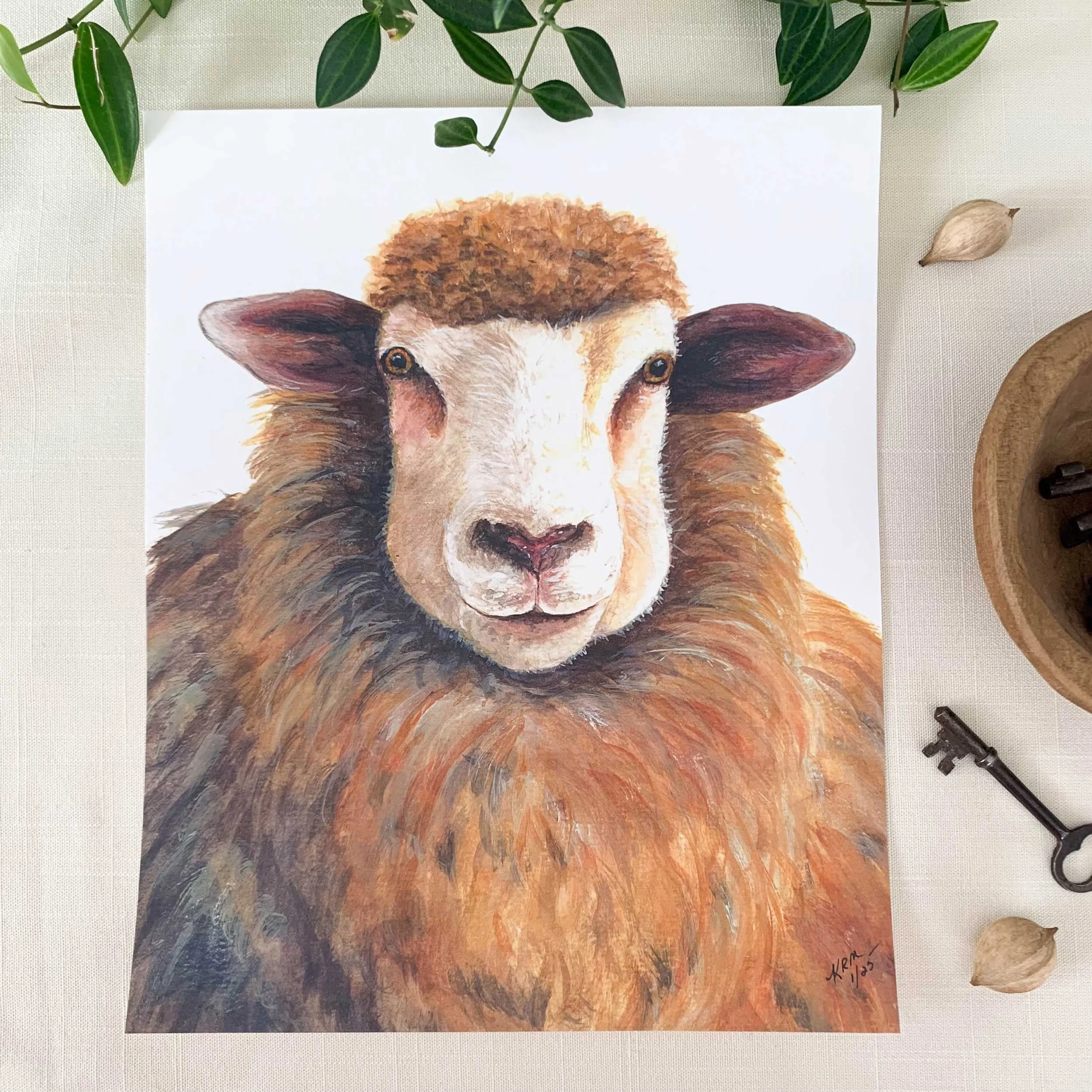 Sheep Watercolor Art Print