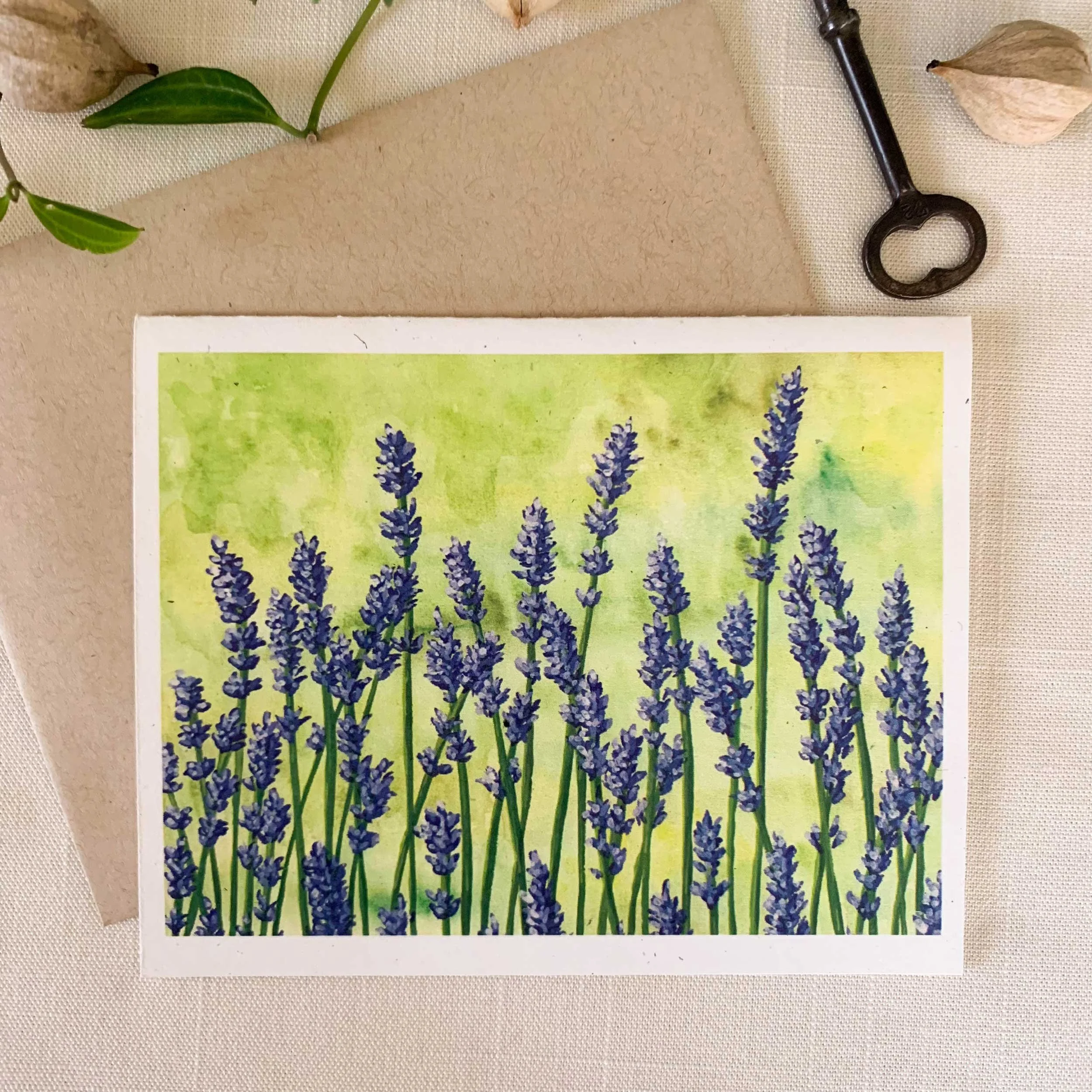 Lavender Field Folded Notecard Set