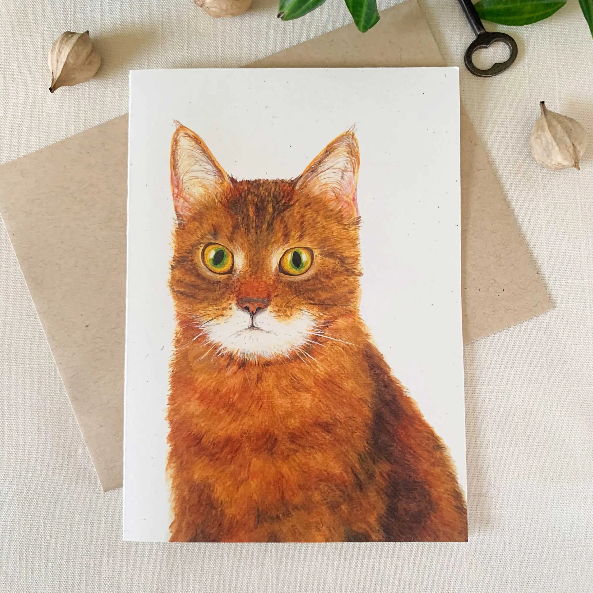 Orange Tabby Cat Frameable Greeting Card