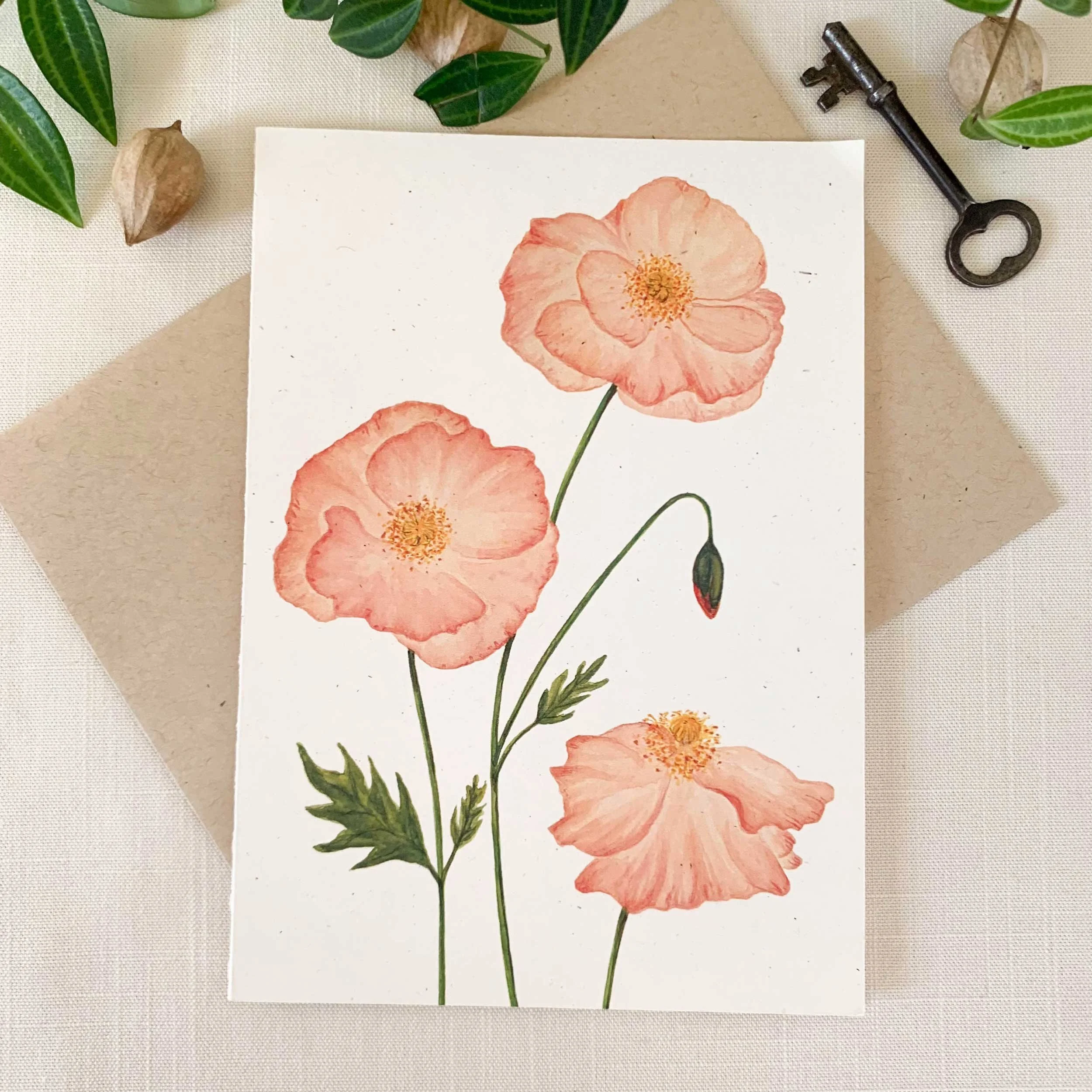 Orange Poppies Frameable Greeting Card