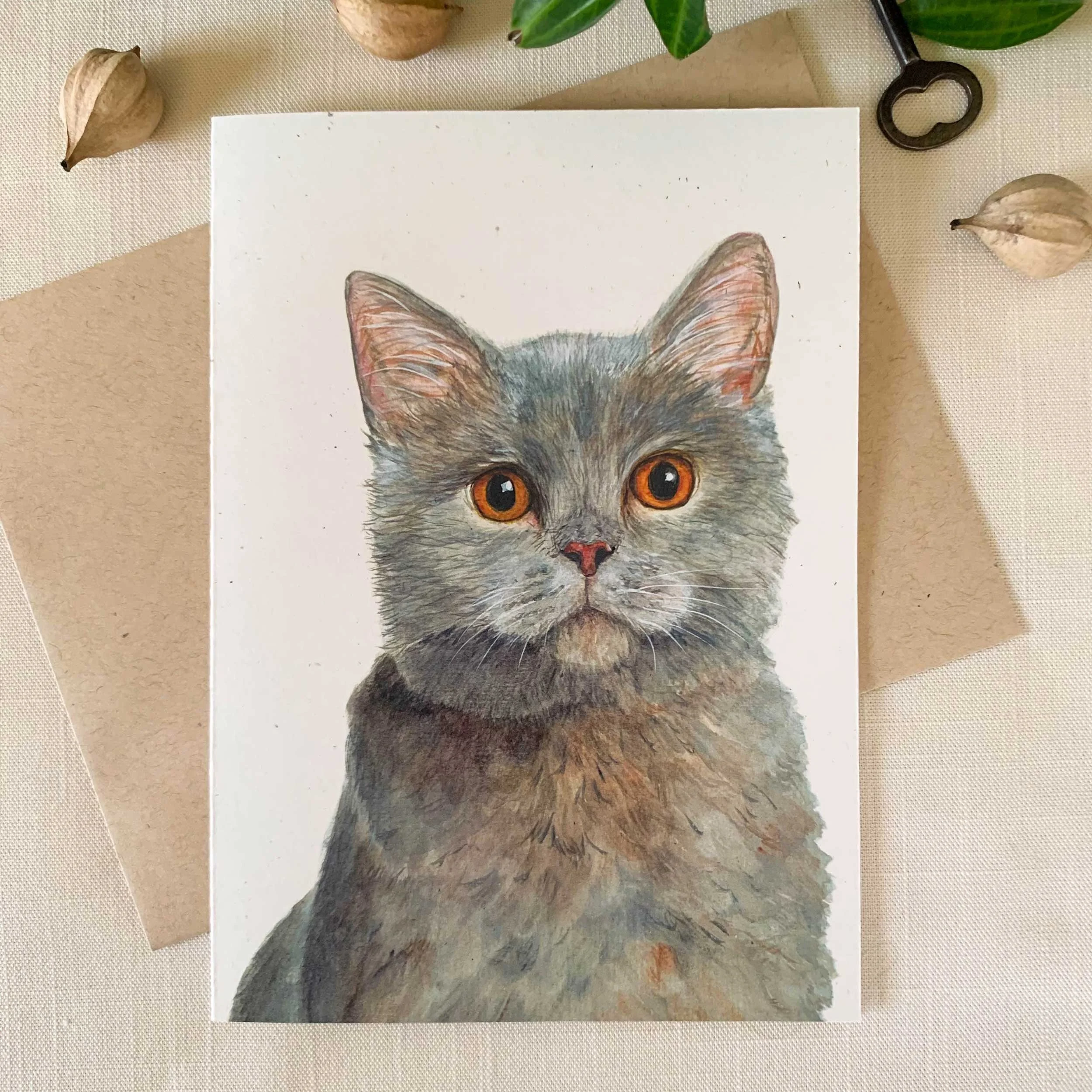 British Short Hair Cat Frameable Greeting Card