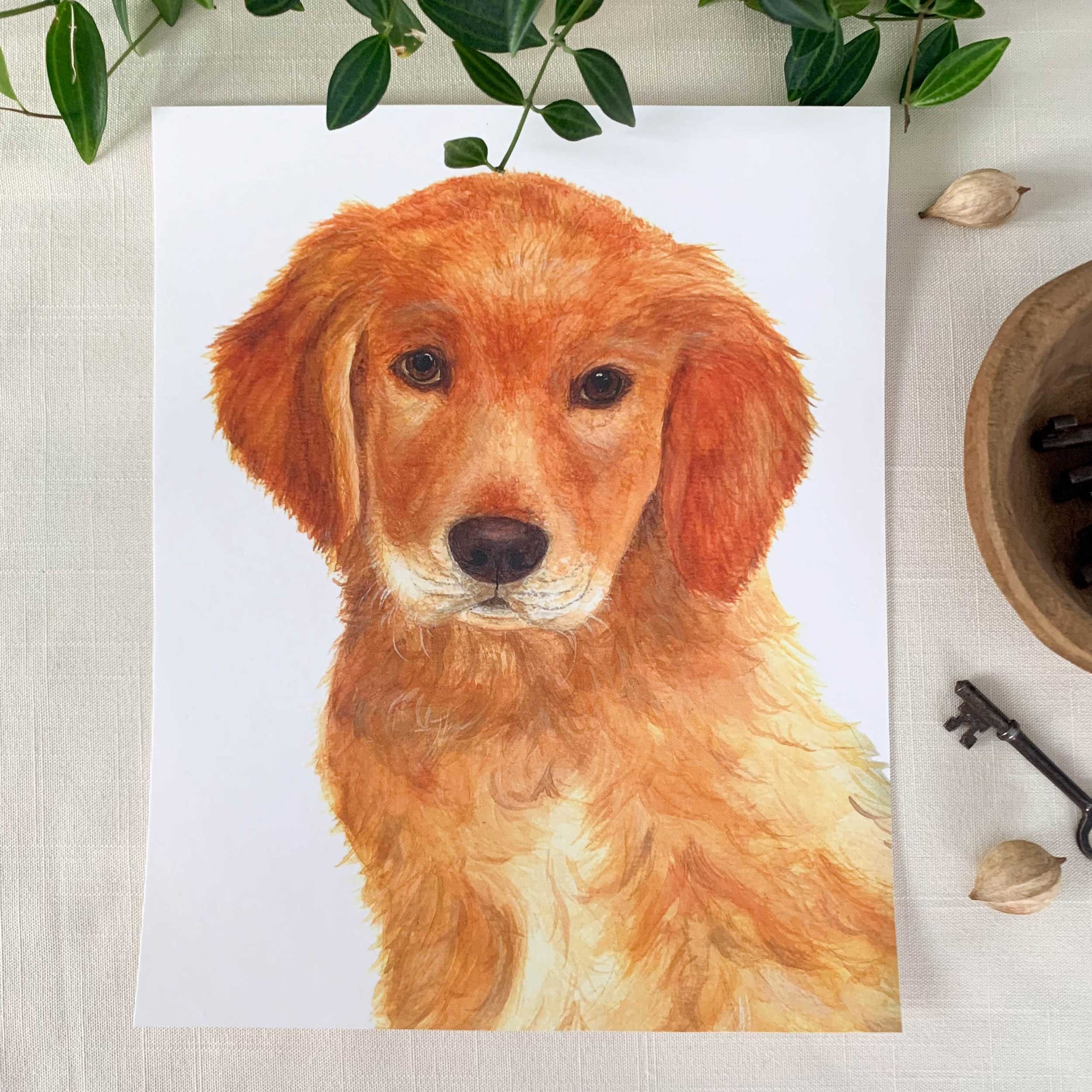 Golden Retriever Puppy Art Print