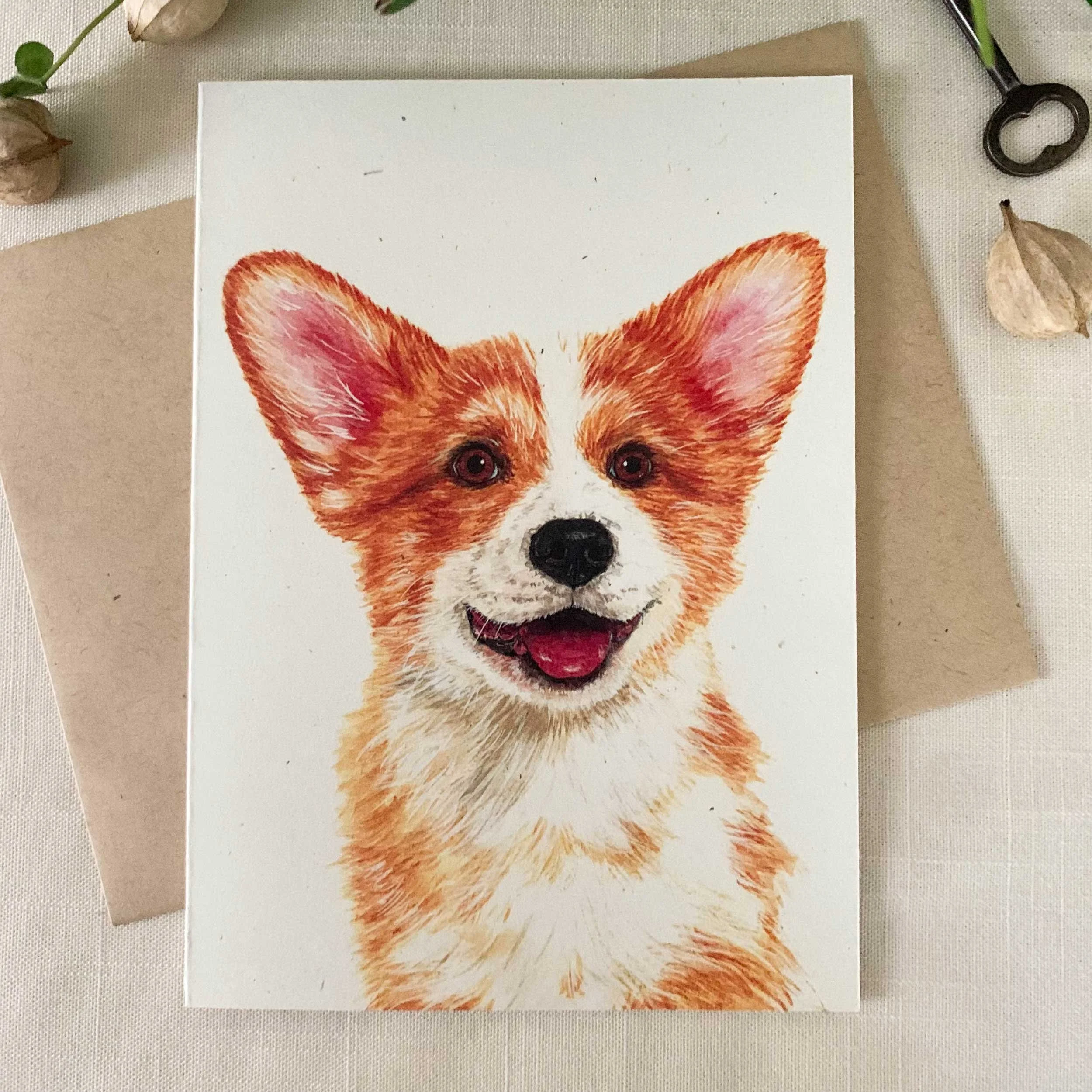 Corgi Dog Frameable Greeting Card