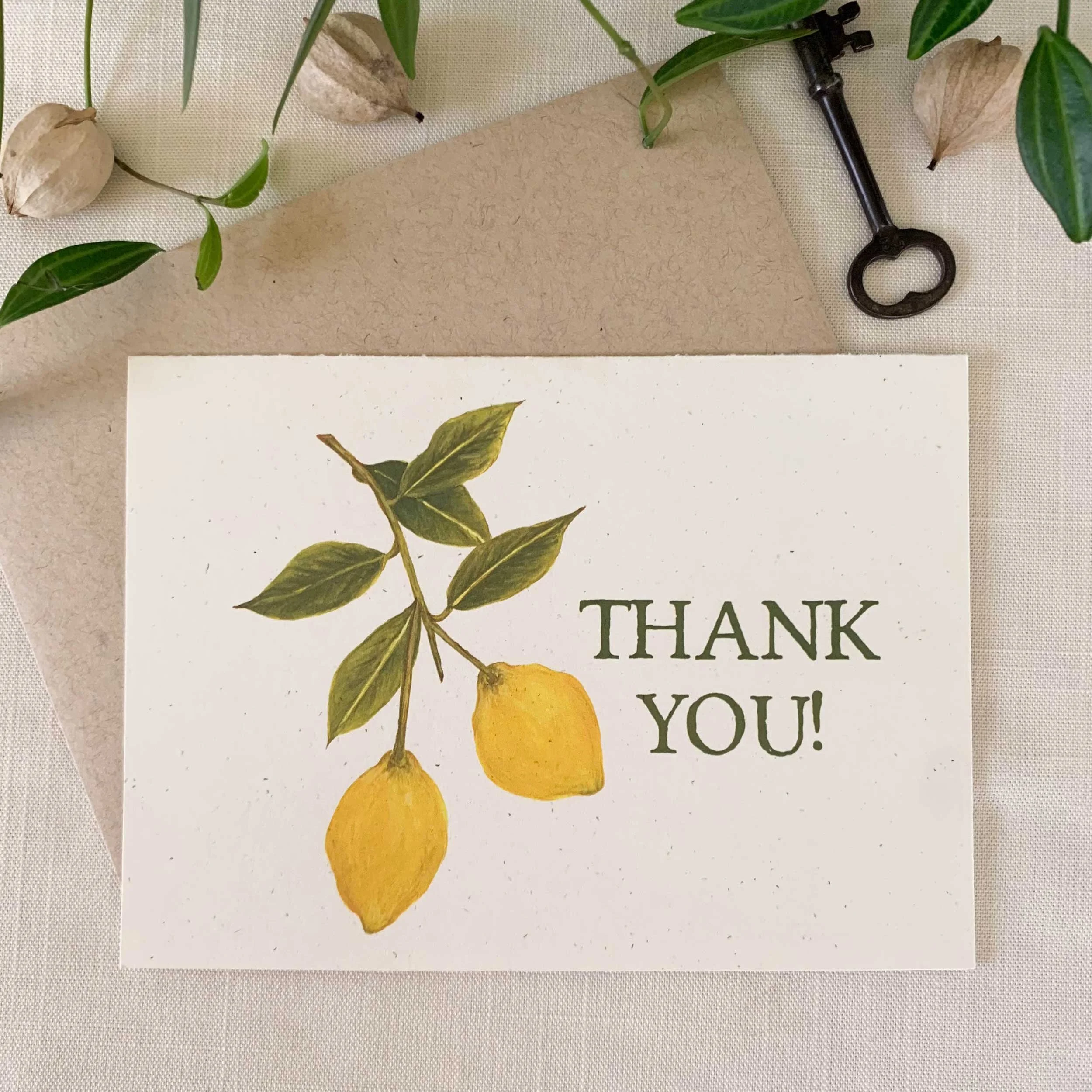 Lemon Branch Folded Thank You Cards