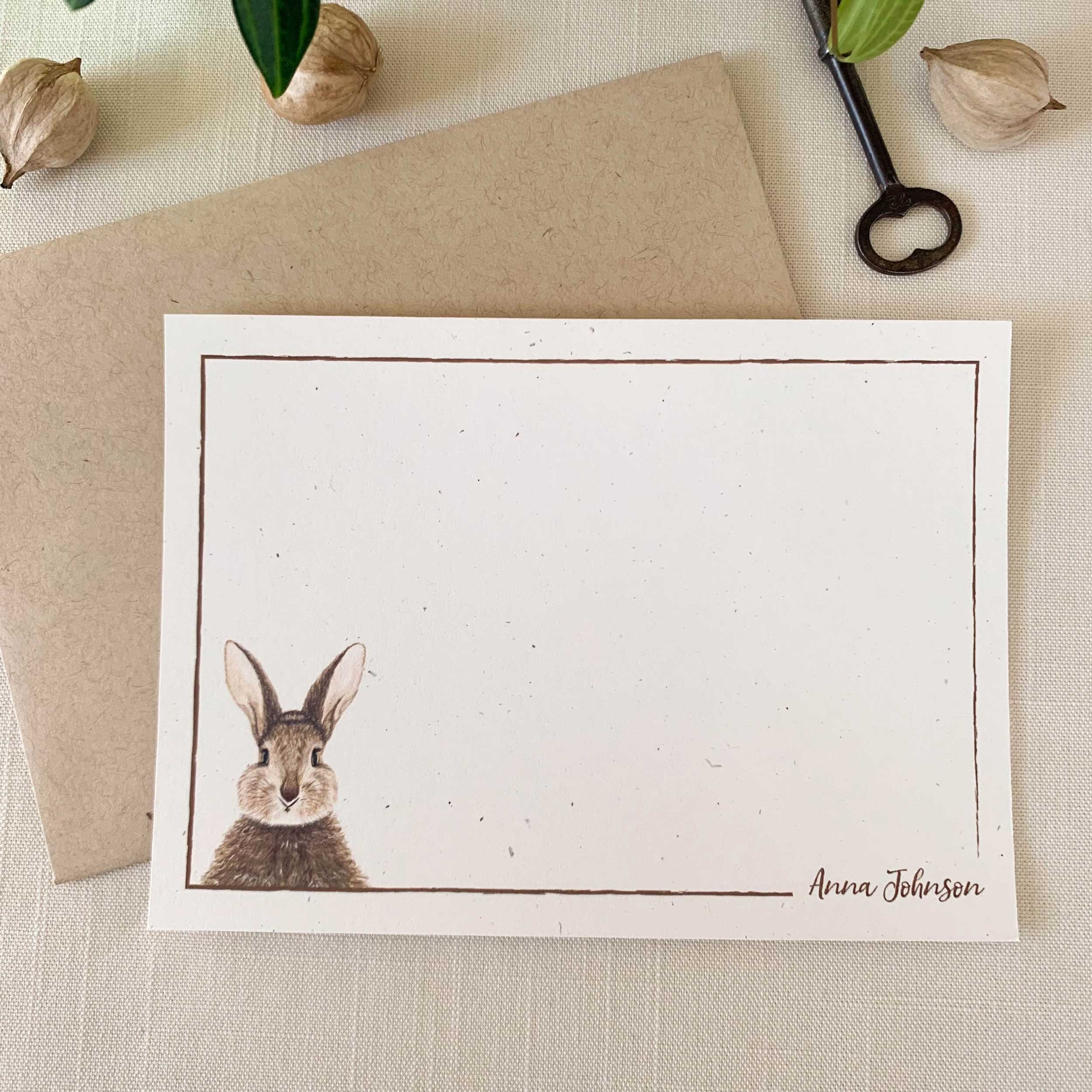 Baby Bunny Personalized Notecard Set