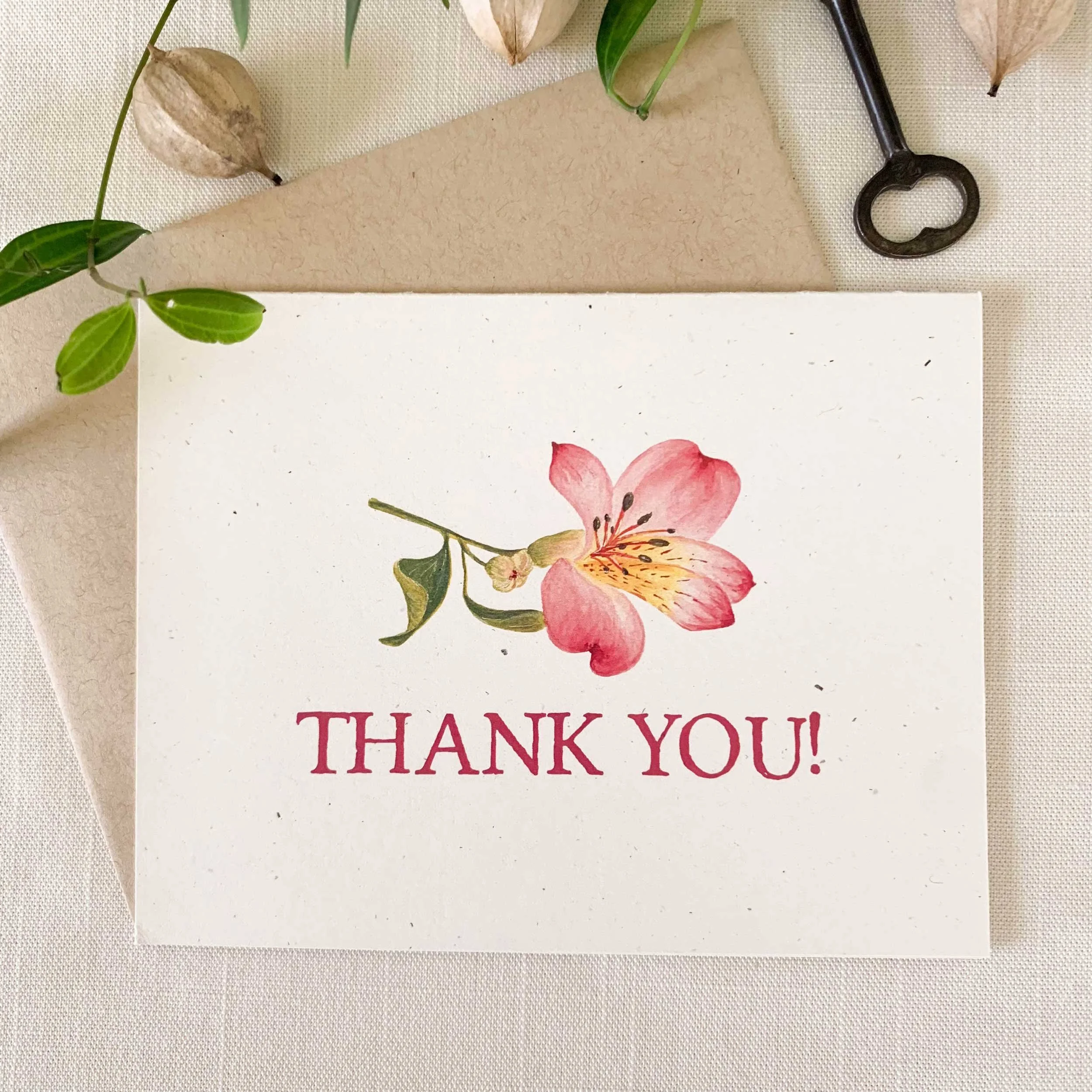 Alstroemeria Folded Thank You Cards