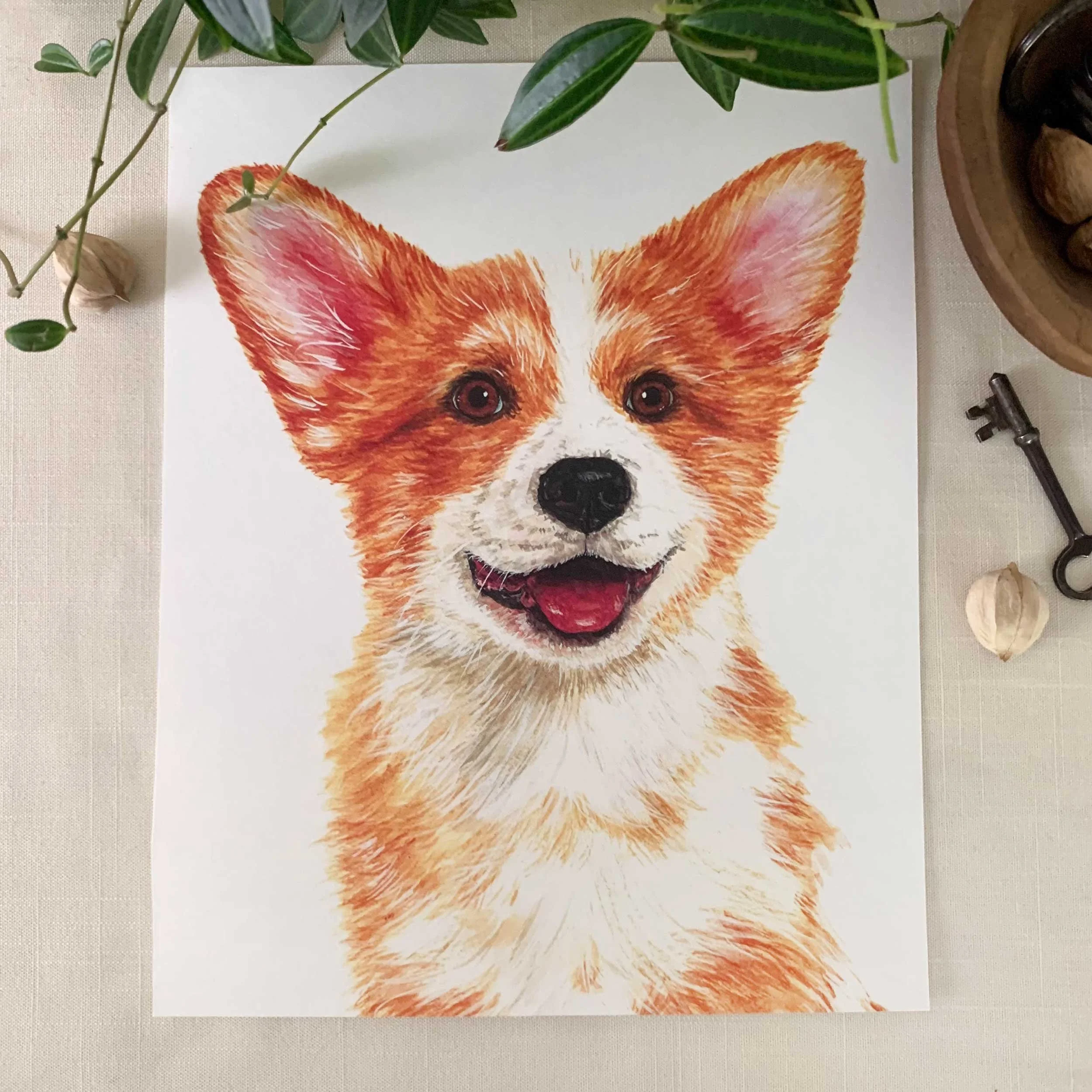 Corgi Dog Art Print
