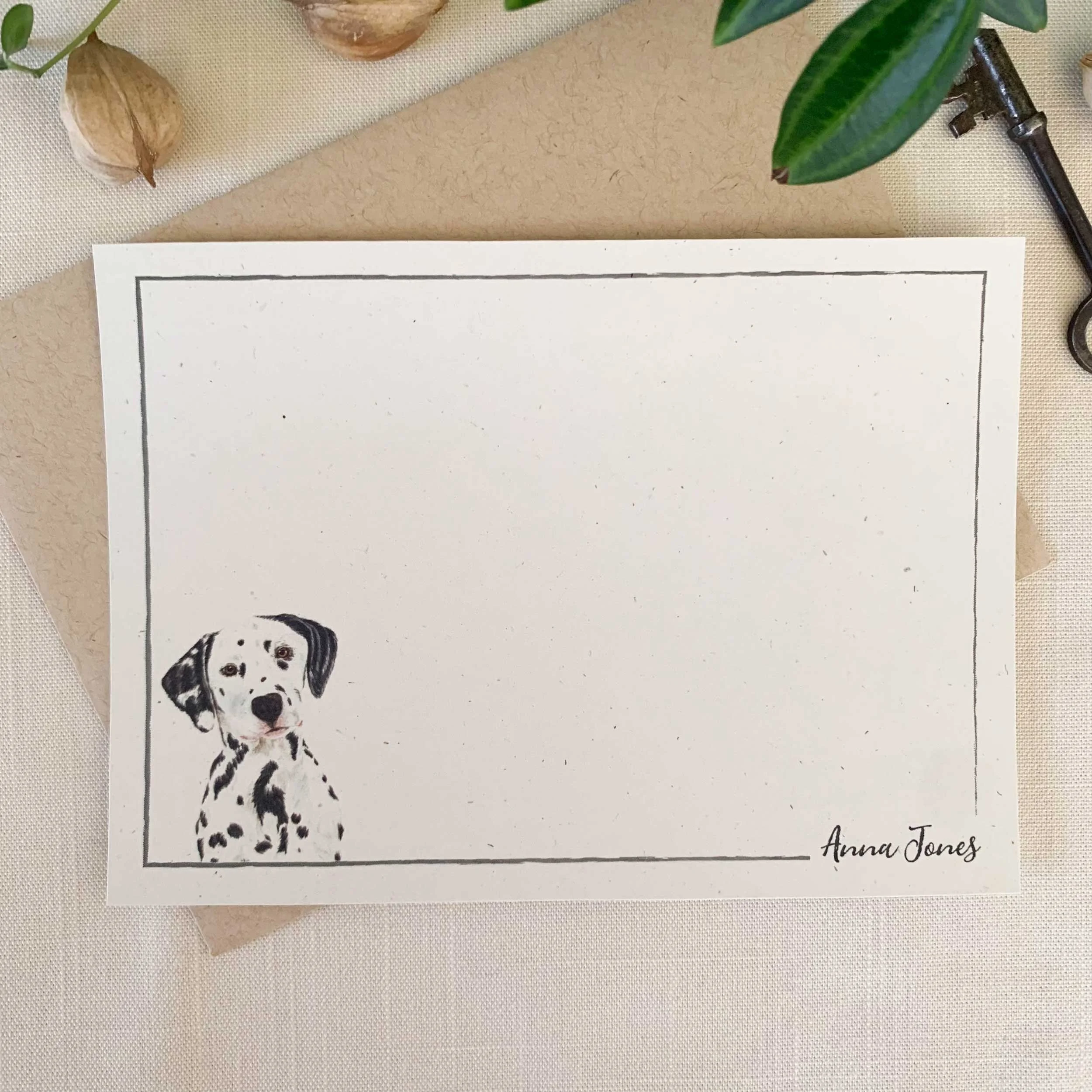 Dalmatian Personalized Notecard Set
