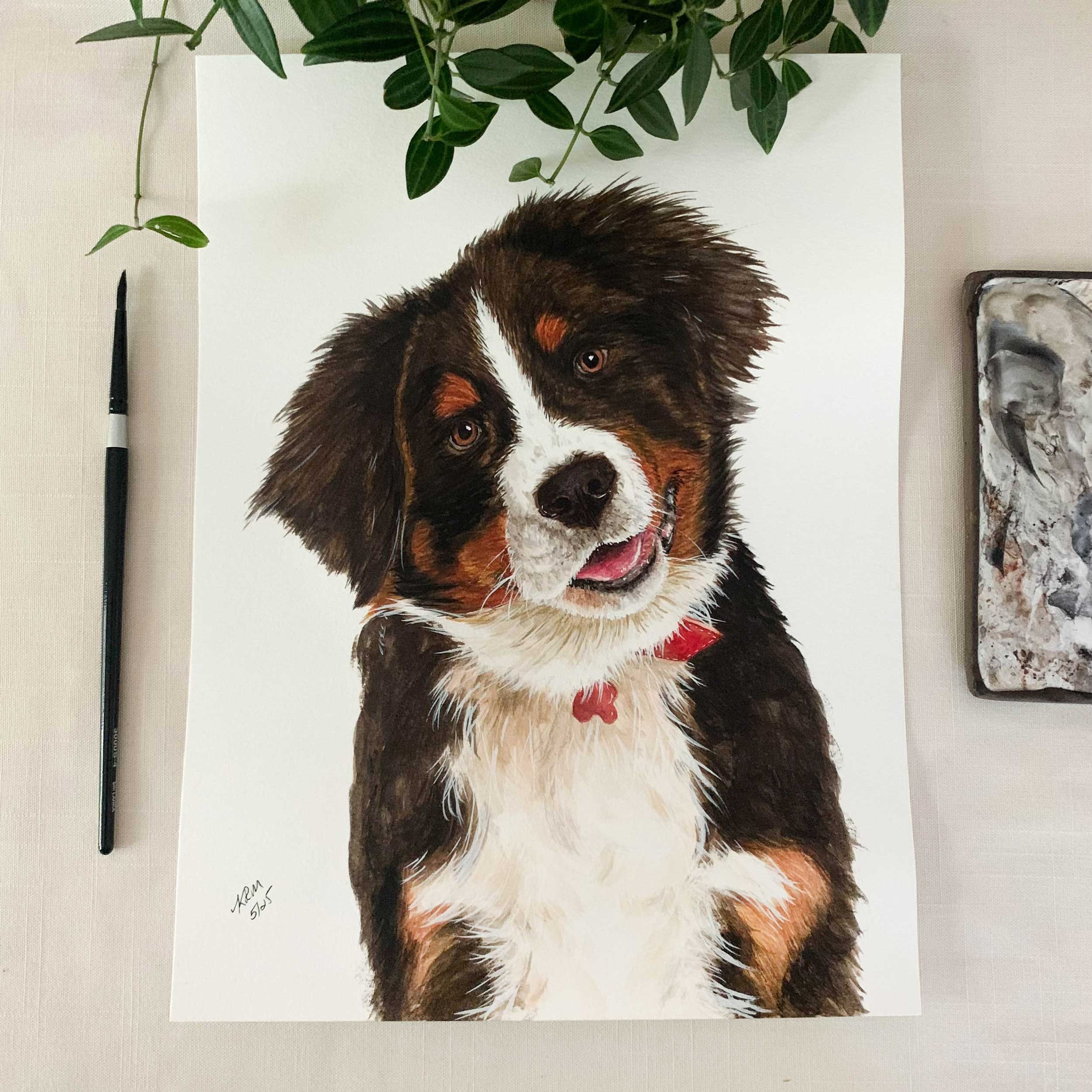 Bernese Mountain Dog Original Painting