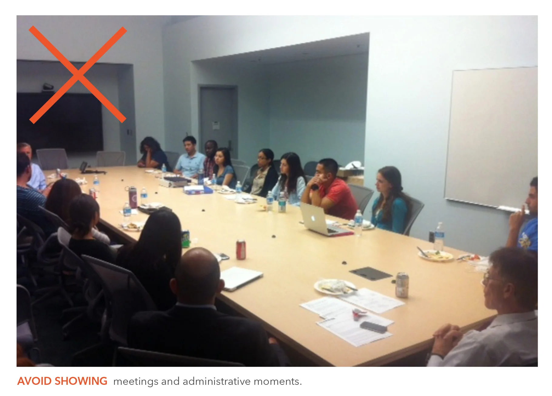 The photo guidelines section of the Brand Blueprint also showed what not to do.