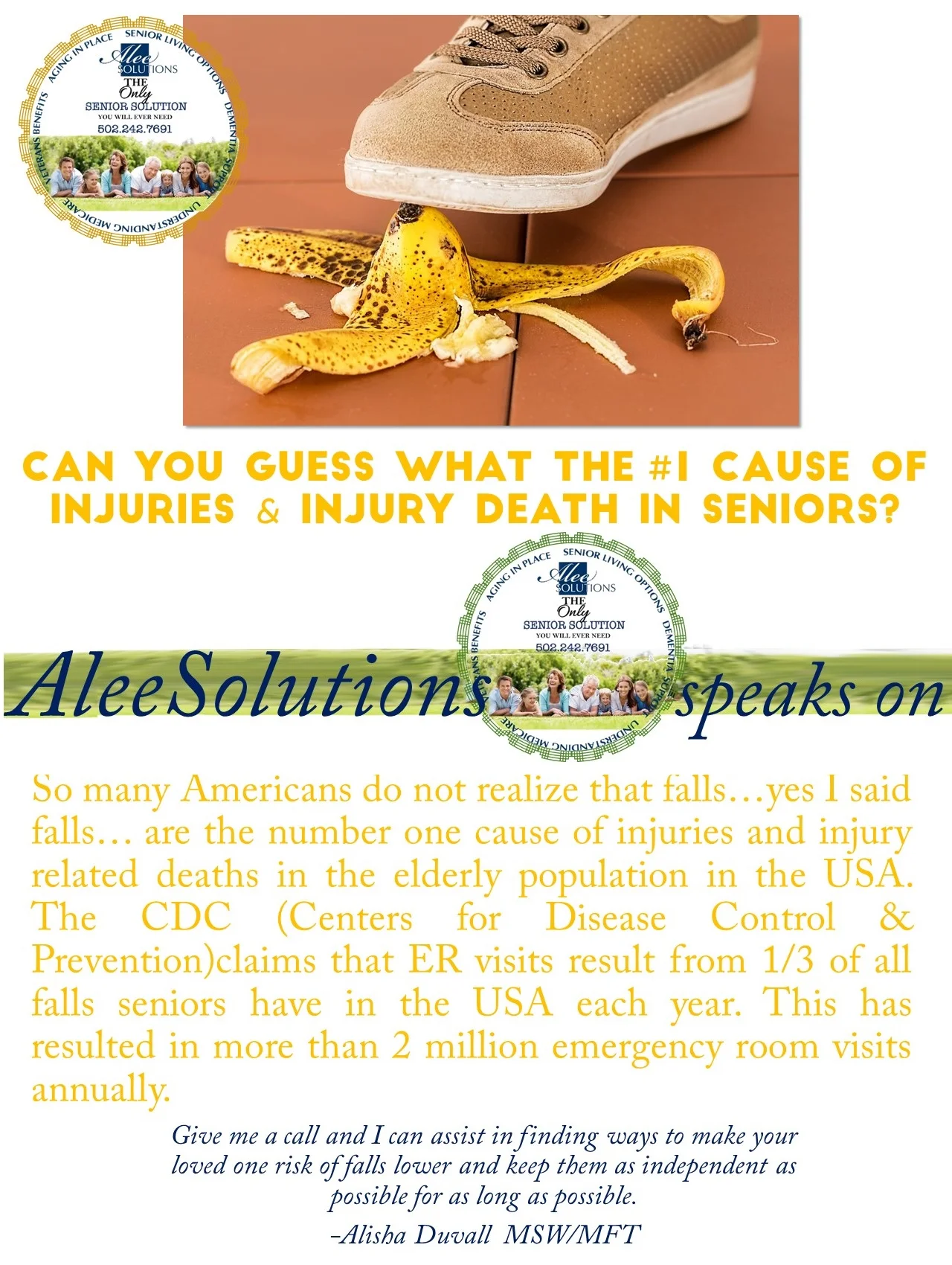 Can you guess what the #1 cause of injury and injury related dealth in Seniors?