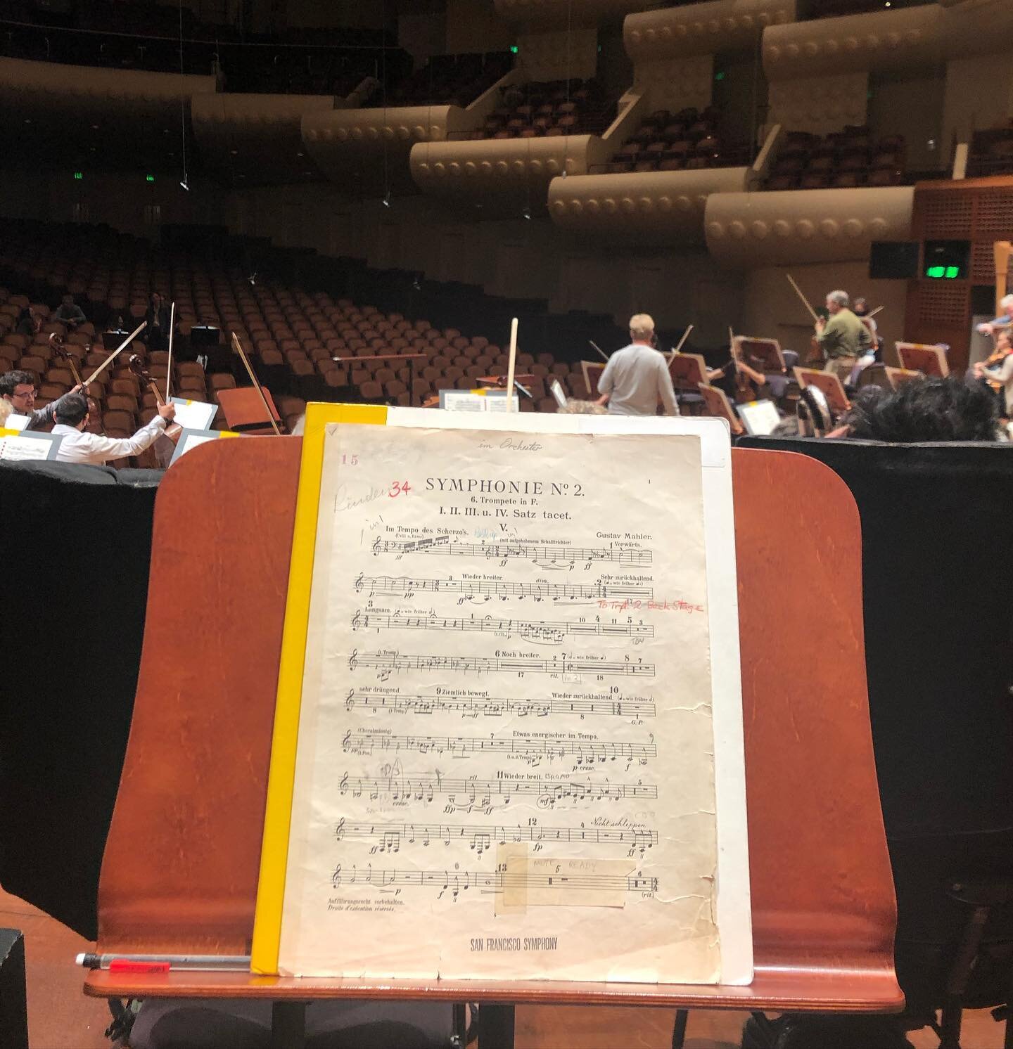 Looking forward to Mahler 2 with the San Francisco Symphony!! Concerts are tonight, Saturday and Sunday. 

#trumpet #sanfrancisco #orchestra #mahler