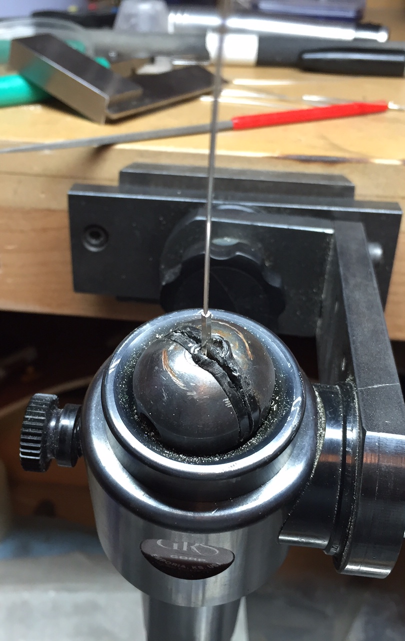 20 gauge wire inserted into the post 