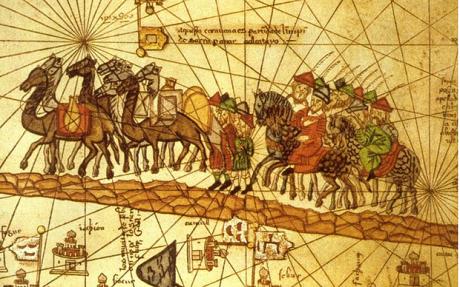 &nbsp; &nbsp; &nbsp; &nbsp; &nbsp; Marco Polo, Famous Venetian Merchant, travelling along the Silk Road