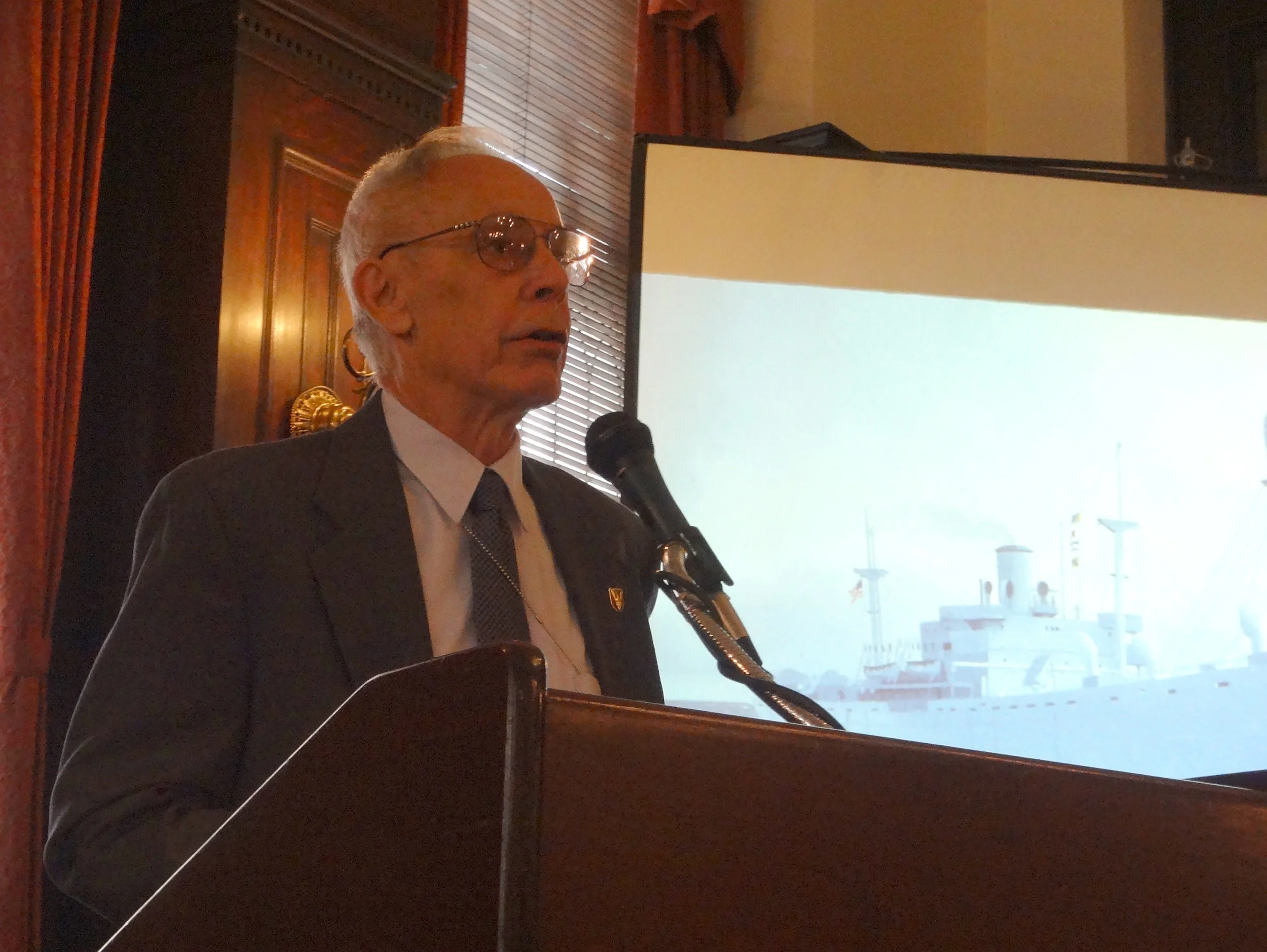 Mike Schneider giving a presentation to the Wednesday Club on May 21, 2014 at The Maryland Club in Baltimore.
