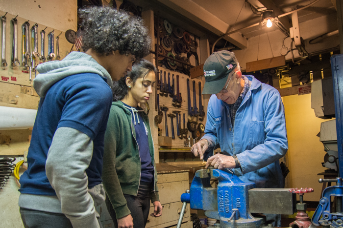 JWB Volunteer Mike taught a number of students how to maintain valves. Students were tasked with finding fire stations throughout the ship and removing parts for regular maintenance, which they had the opportunity to conduct under supervision.