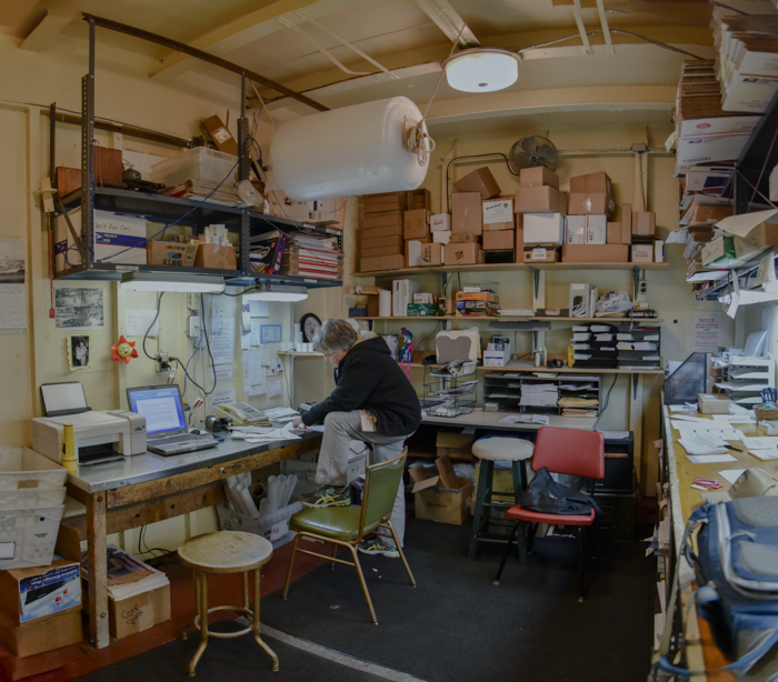 This is the heart of the online store. Judy is one of our experts on packing & shipping. She handles most letters and requests that come in from our supporters.