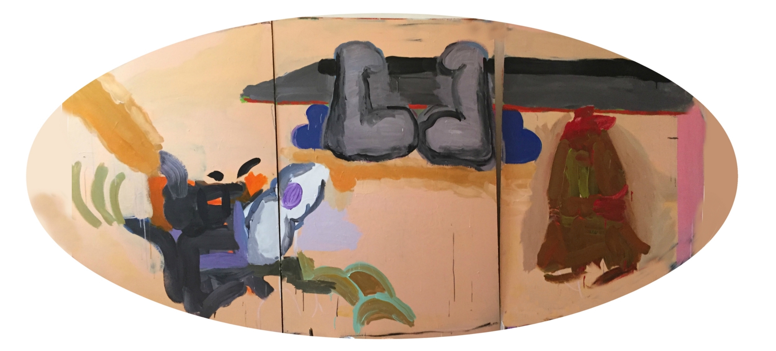 Untitled, 2015, acrylic on foam core, 80" x 120."
