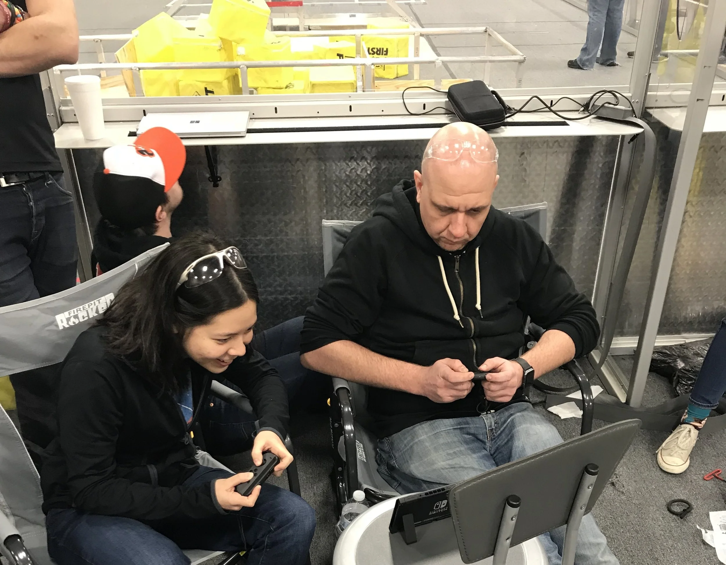 While the rebuild was in-progress, Jessi and I got a few rounds of Mario Kart in. I have never been so soundly defeated. You can see everything you need to see in the looks on our faces. The rematch MUST happen soon. #MentorBuilt