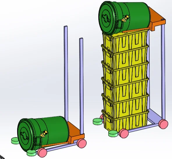 BONUS 2015 CAD: Here is an alternate concept for Batman with a linear elevator instead of its now-famous 4-bar linkage.