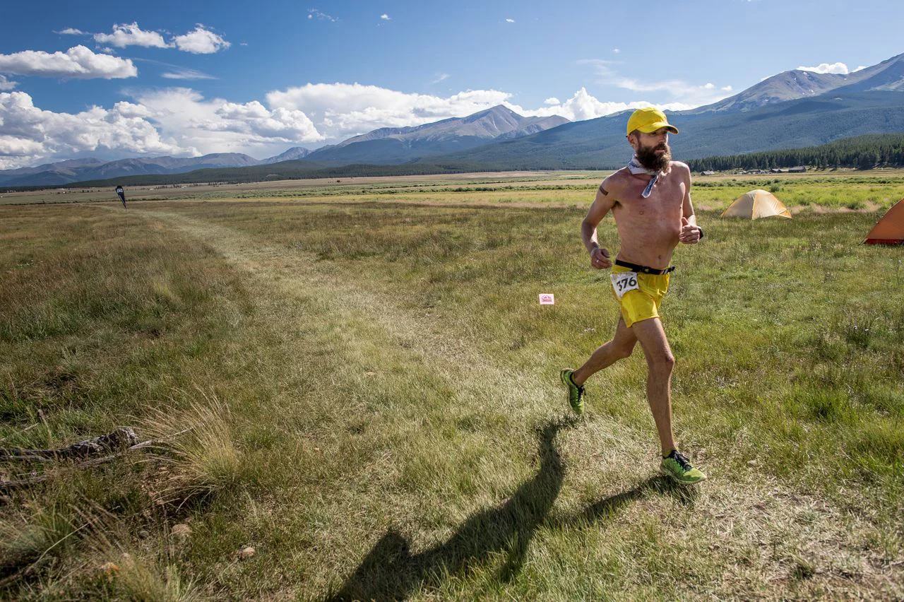 Rob Krar on his way to a Leadville 100 victory in 2014; photo by Matt Trappe