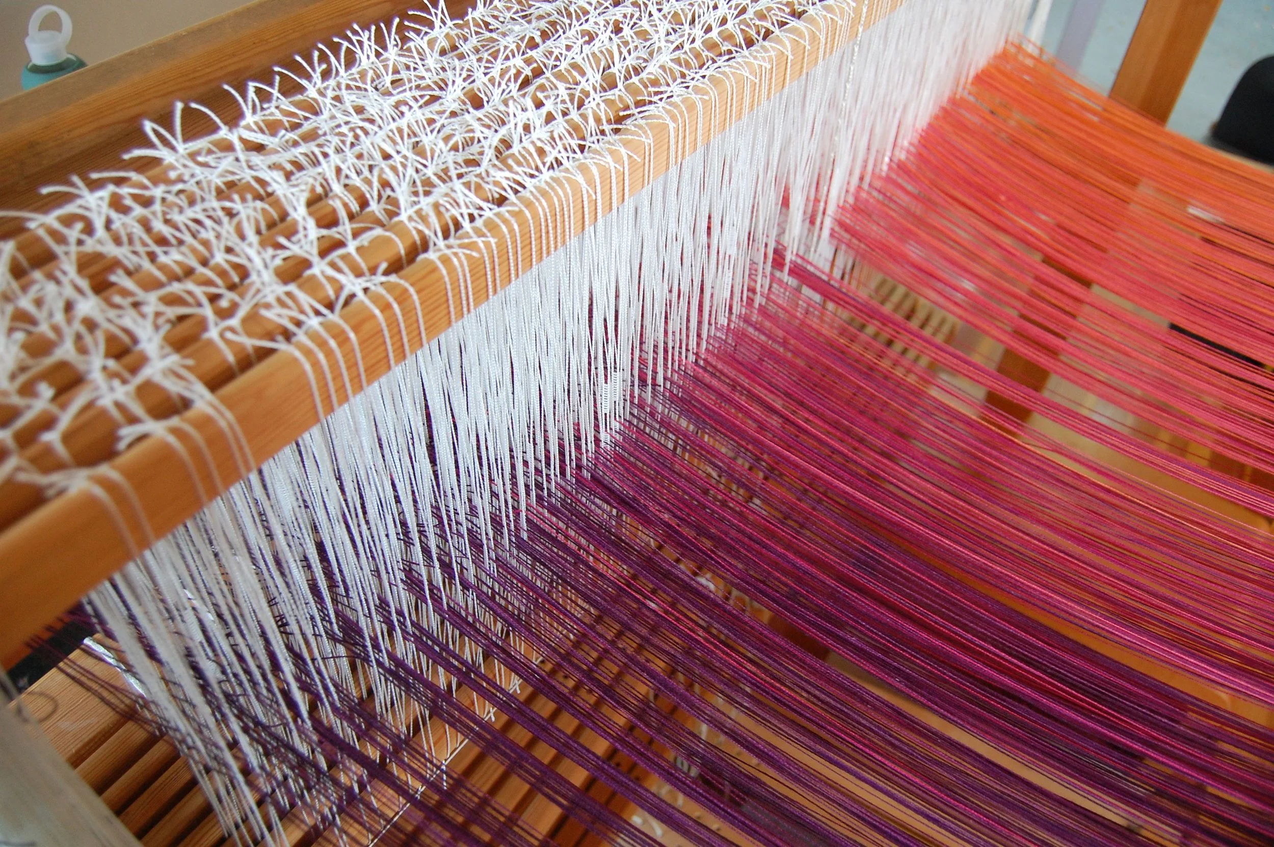 Threaded onto 8 shafts - my first 8-shaft project on this loom.