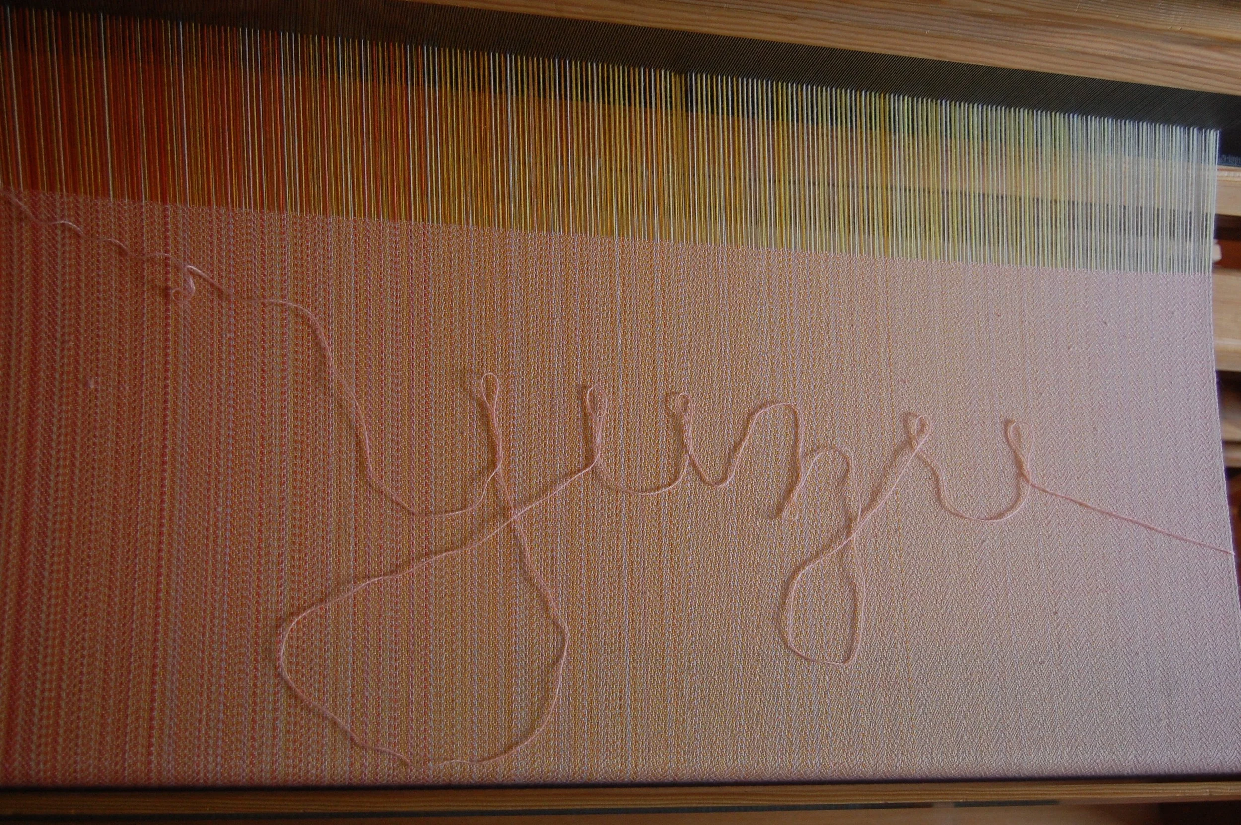 Apricot merino/silk weft