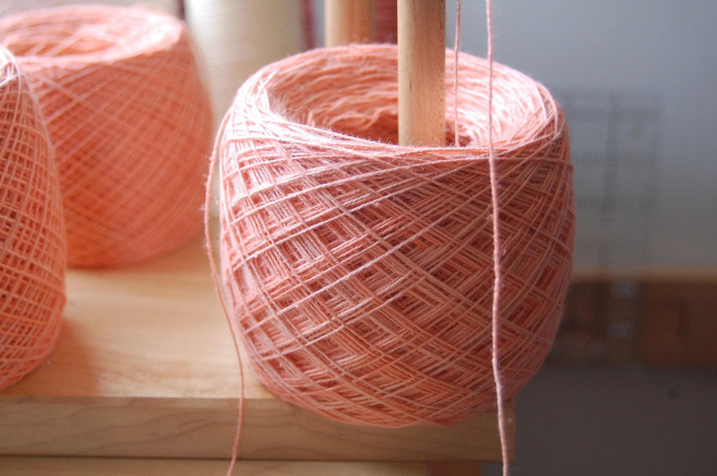 hand-dyed Melon hemp/cotton