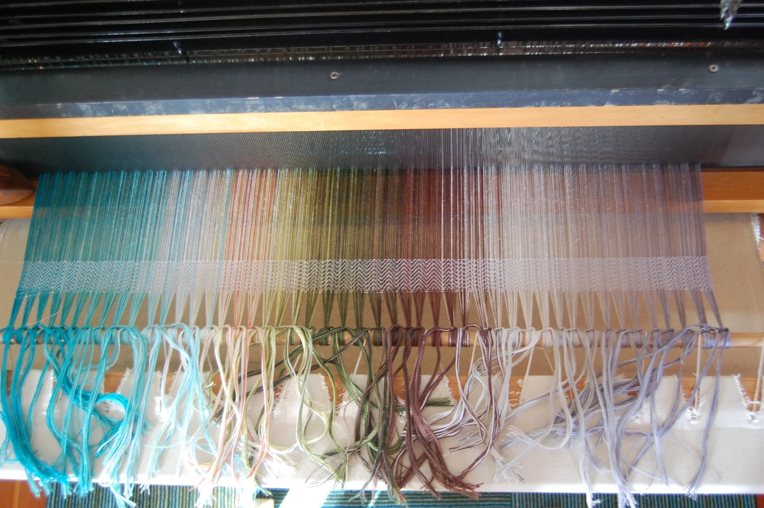 with silver cotton weft