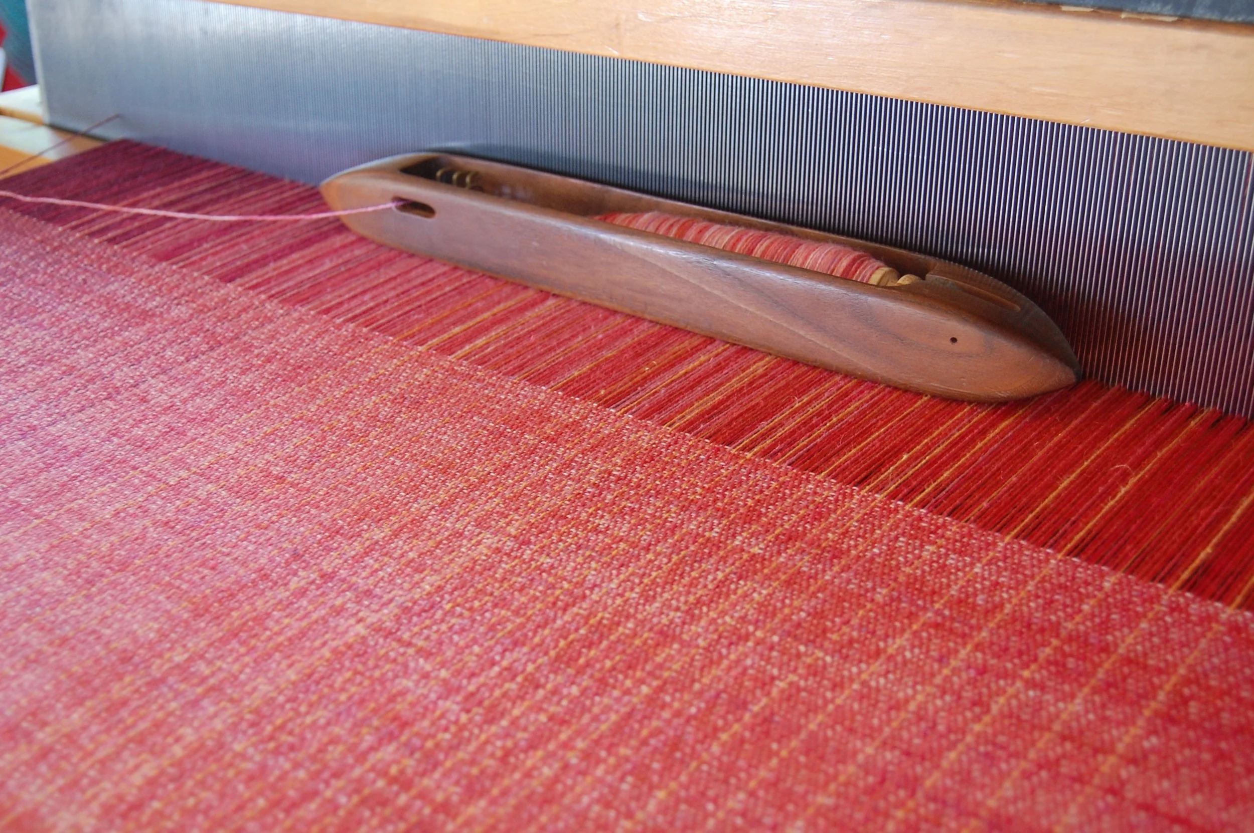 hand-dyed merino/silk weft in Nectar