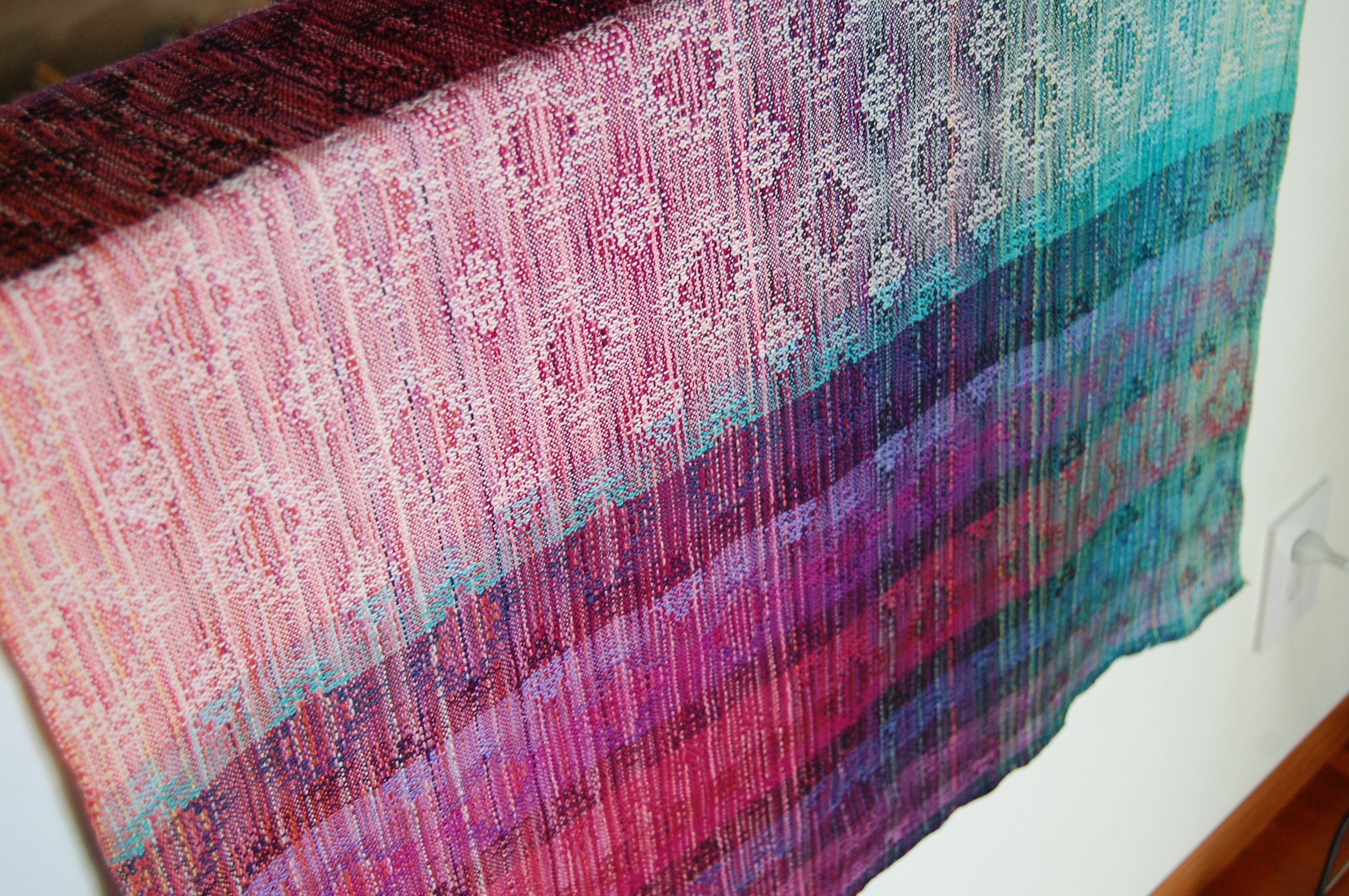 Another view of the weft-sample piece - shown here after wet-finishing.