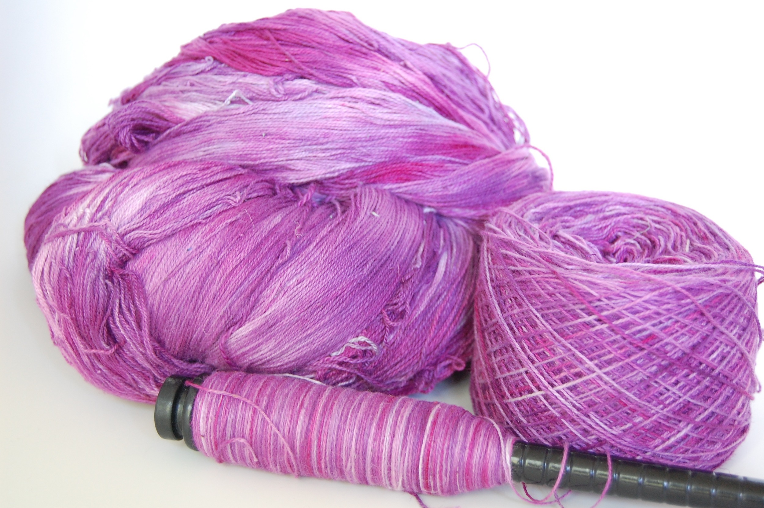 40% hemp/60% cotton in pinks and purples