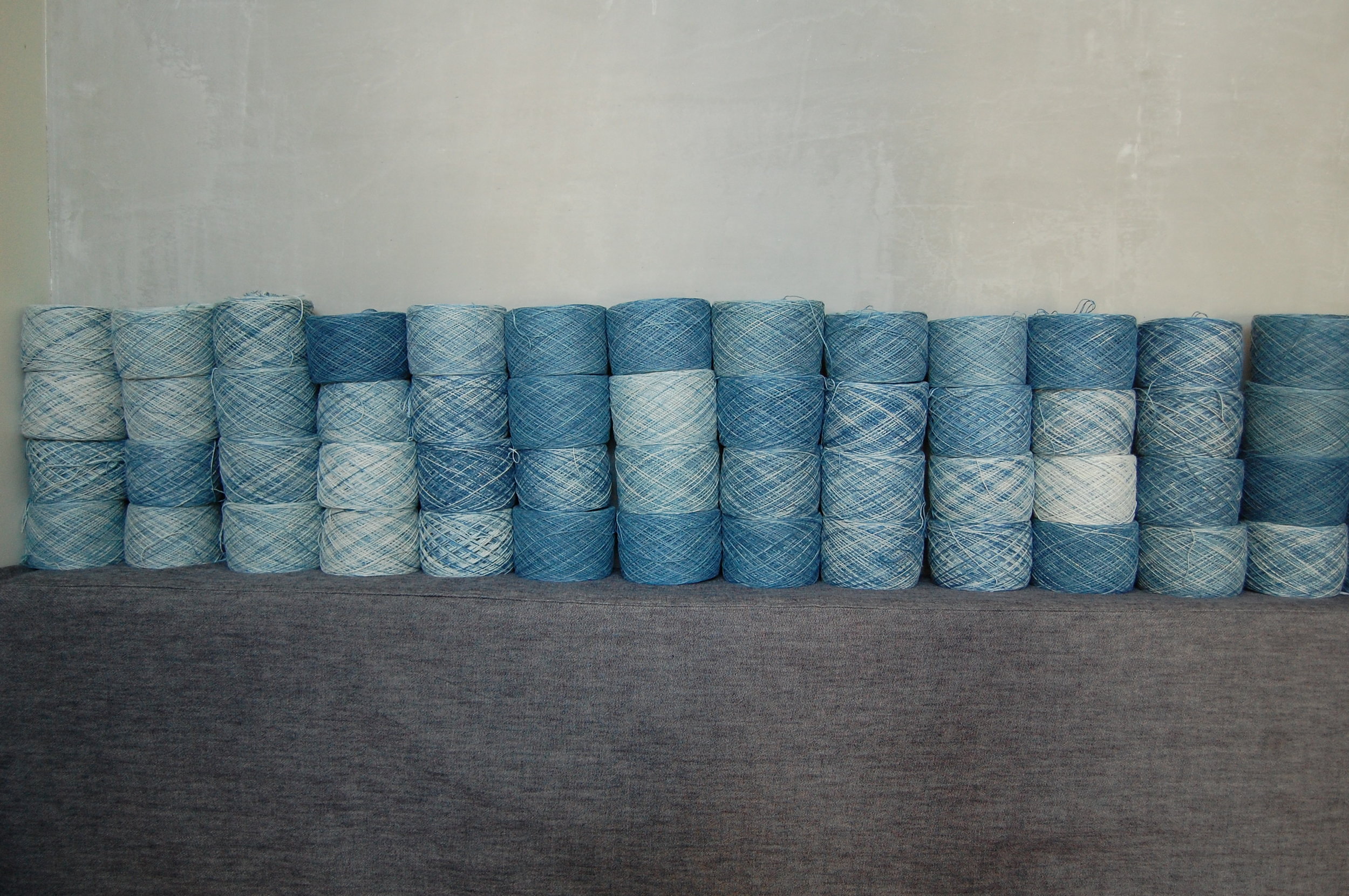the skeins, wound into cakes