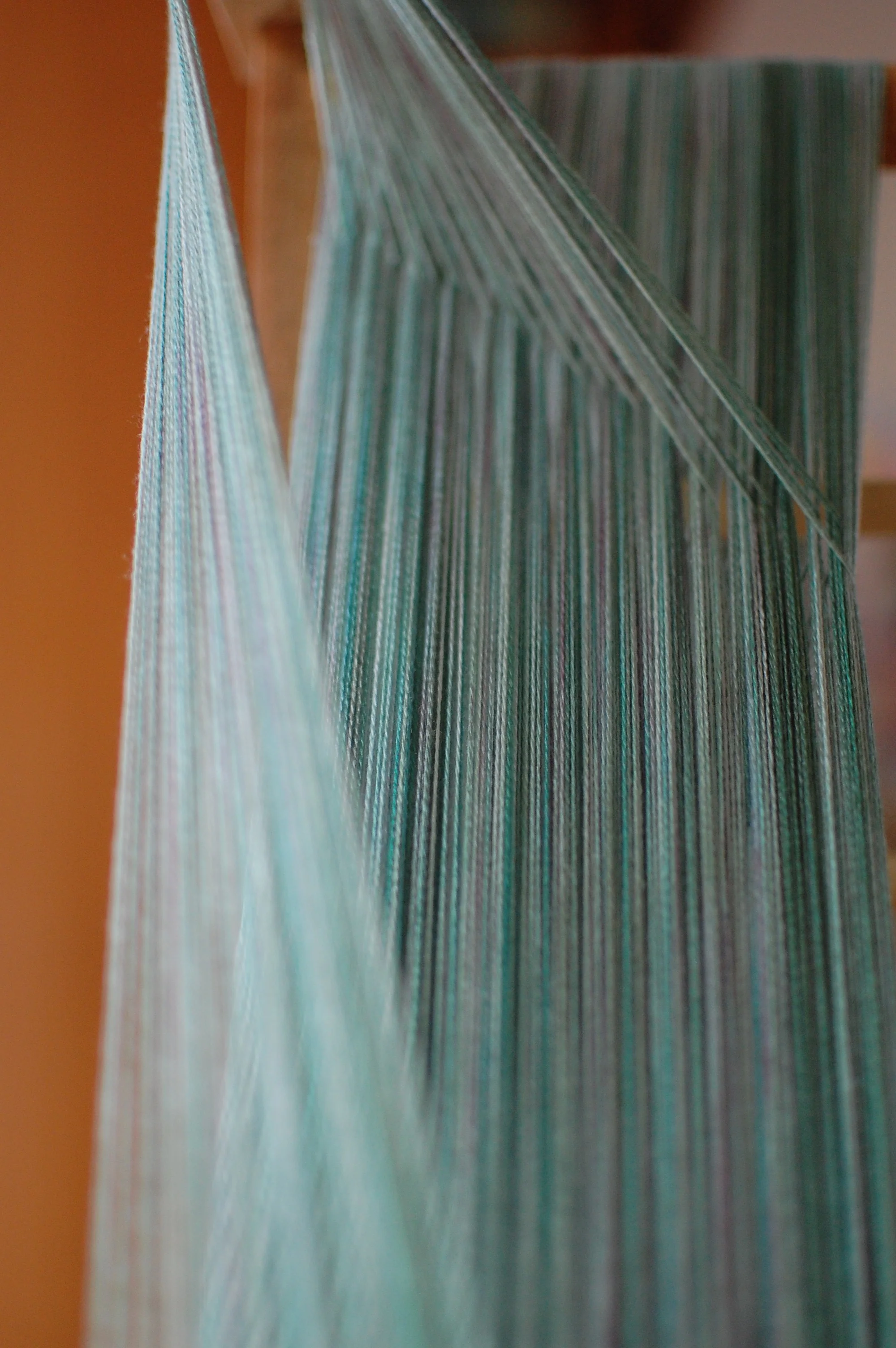 green with hints of blue and plum