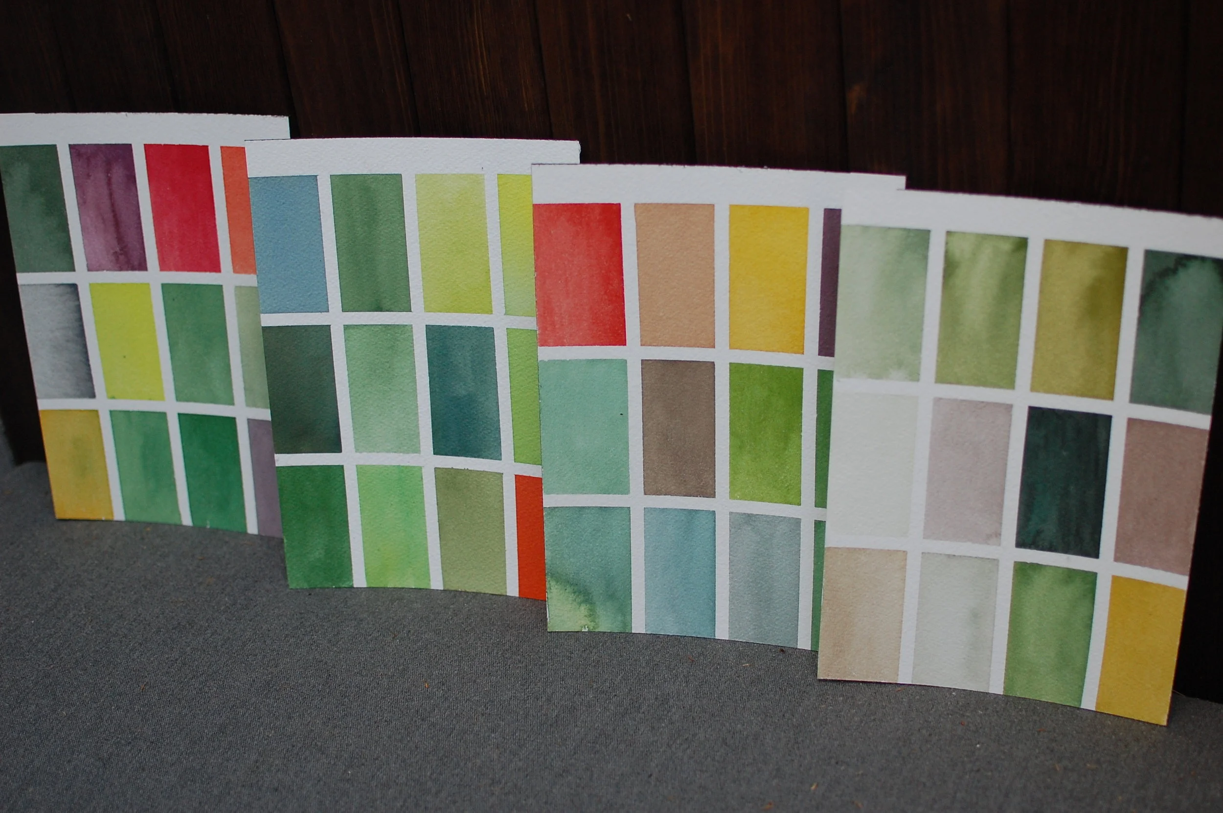 several of the watercolor studies