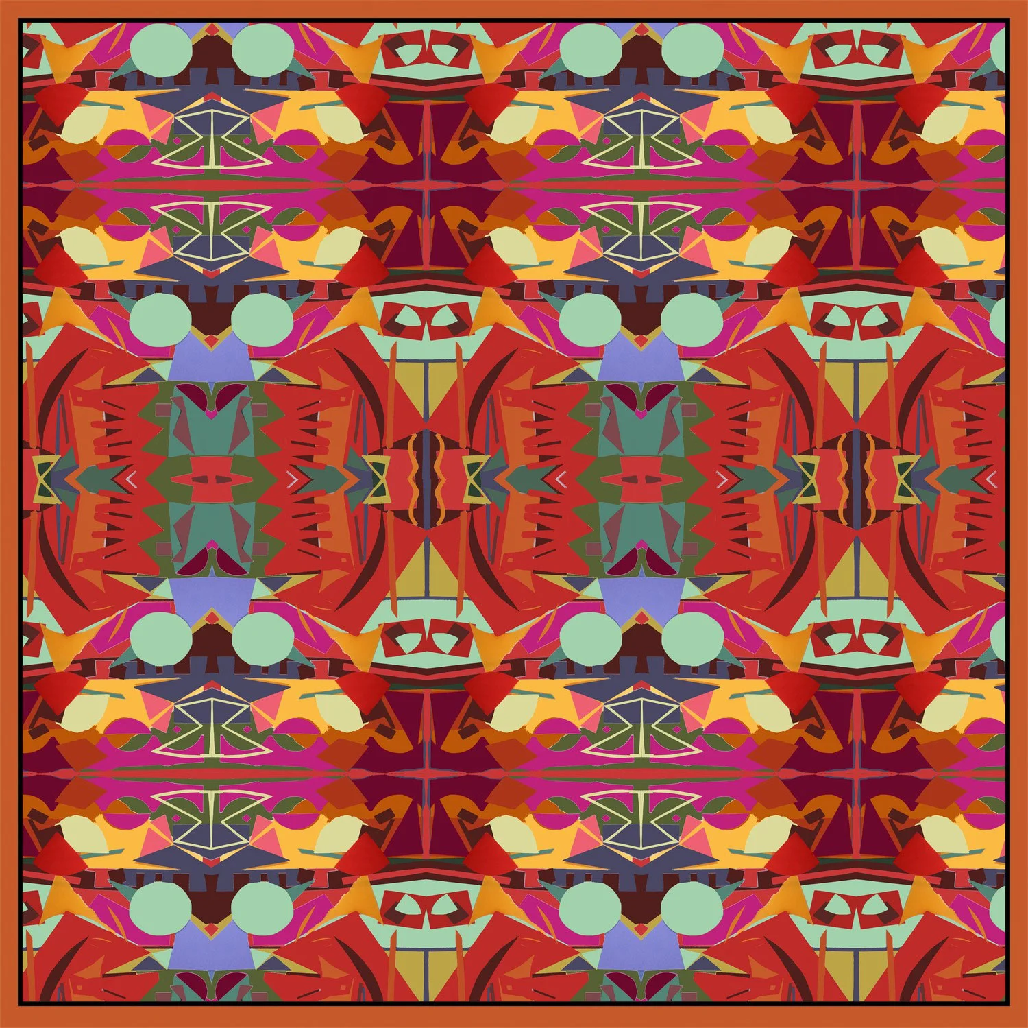 Red Abstract Bag Tie Print