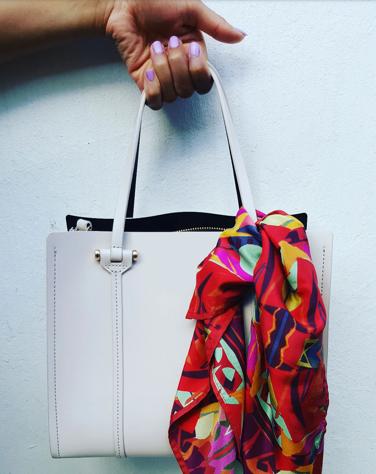 Red Abstract Bag Tie Modelled