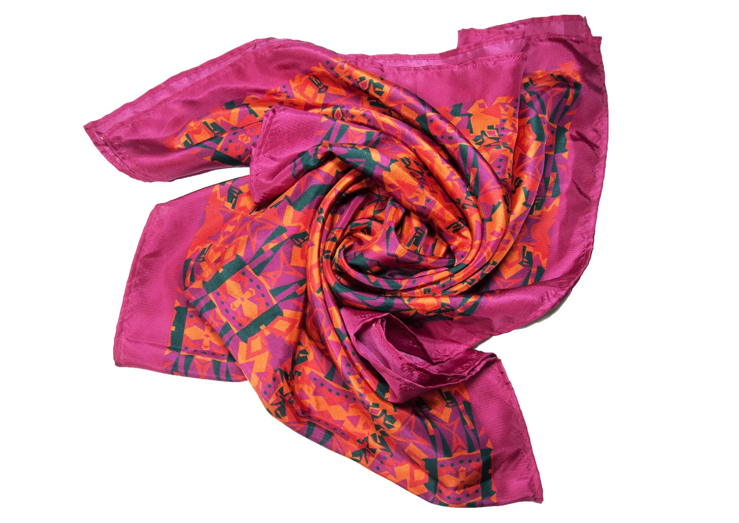 Flat Lay Pink Geometric Long Scarf