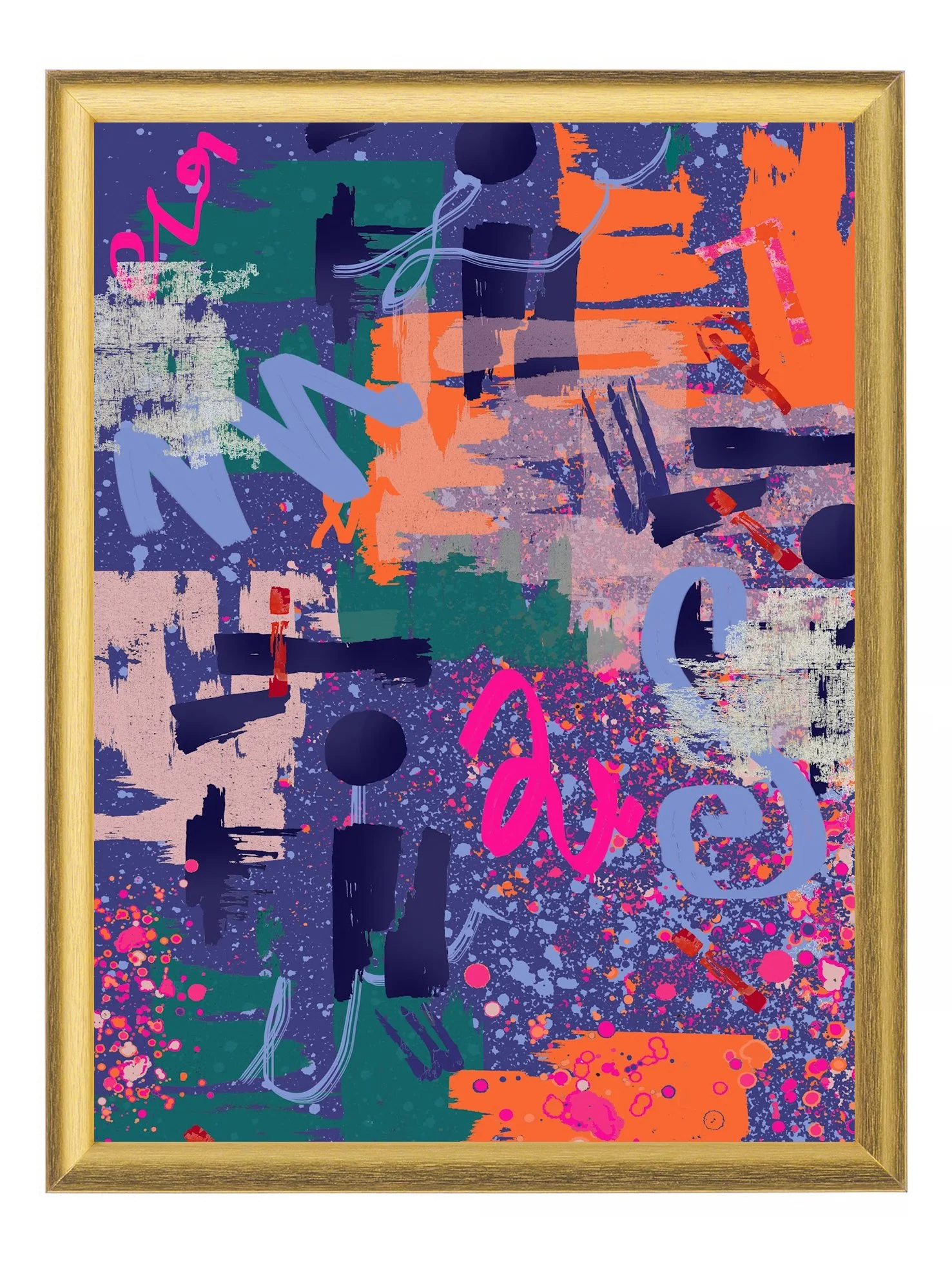 Blue Abstract A4 Art Print