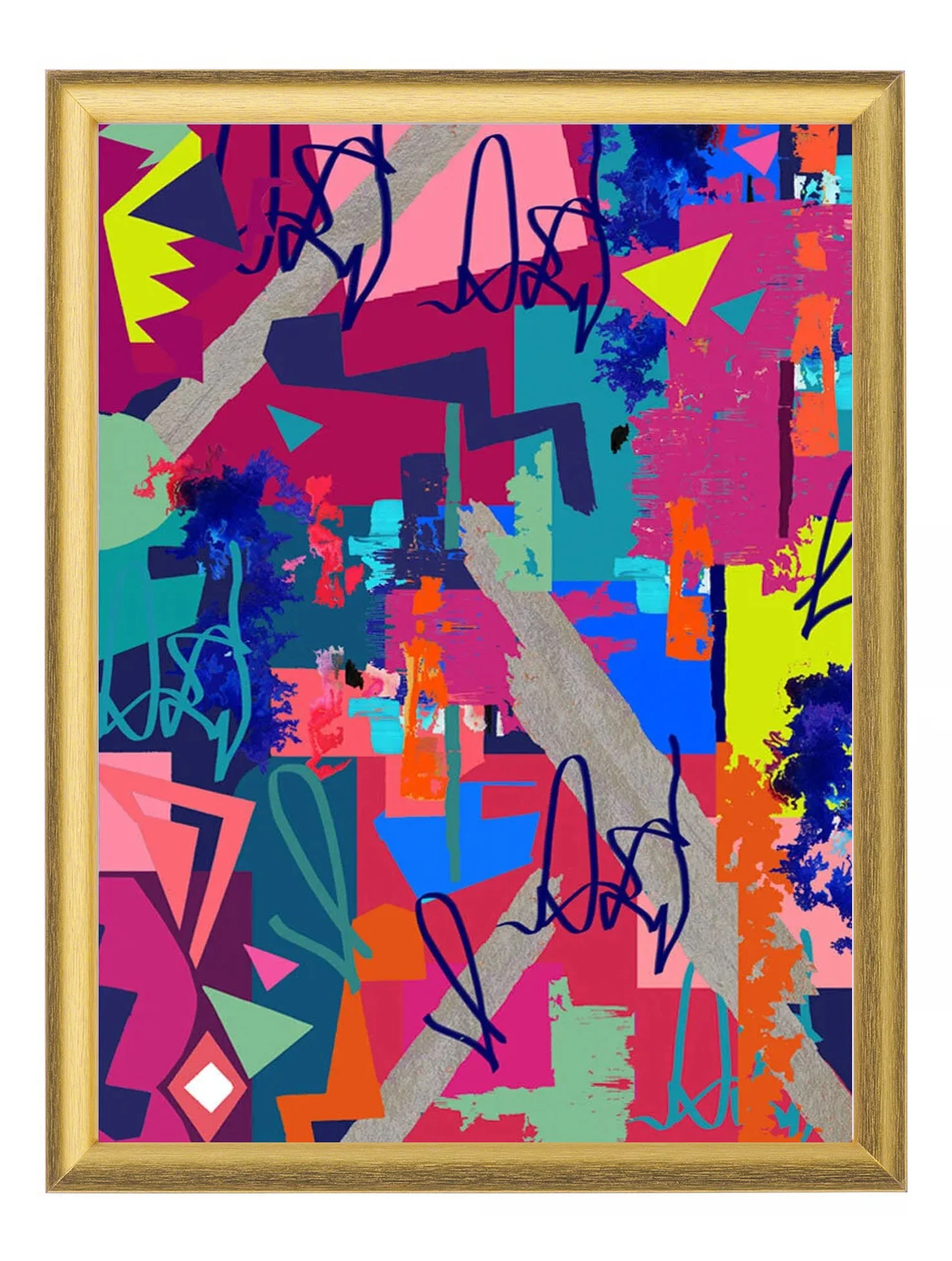 Pink Scribble A4 Print