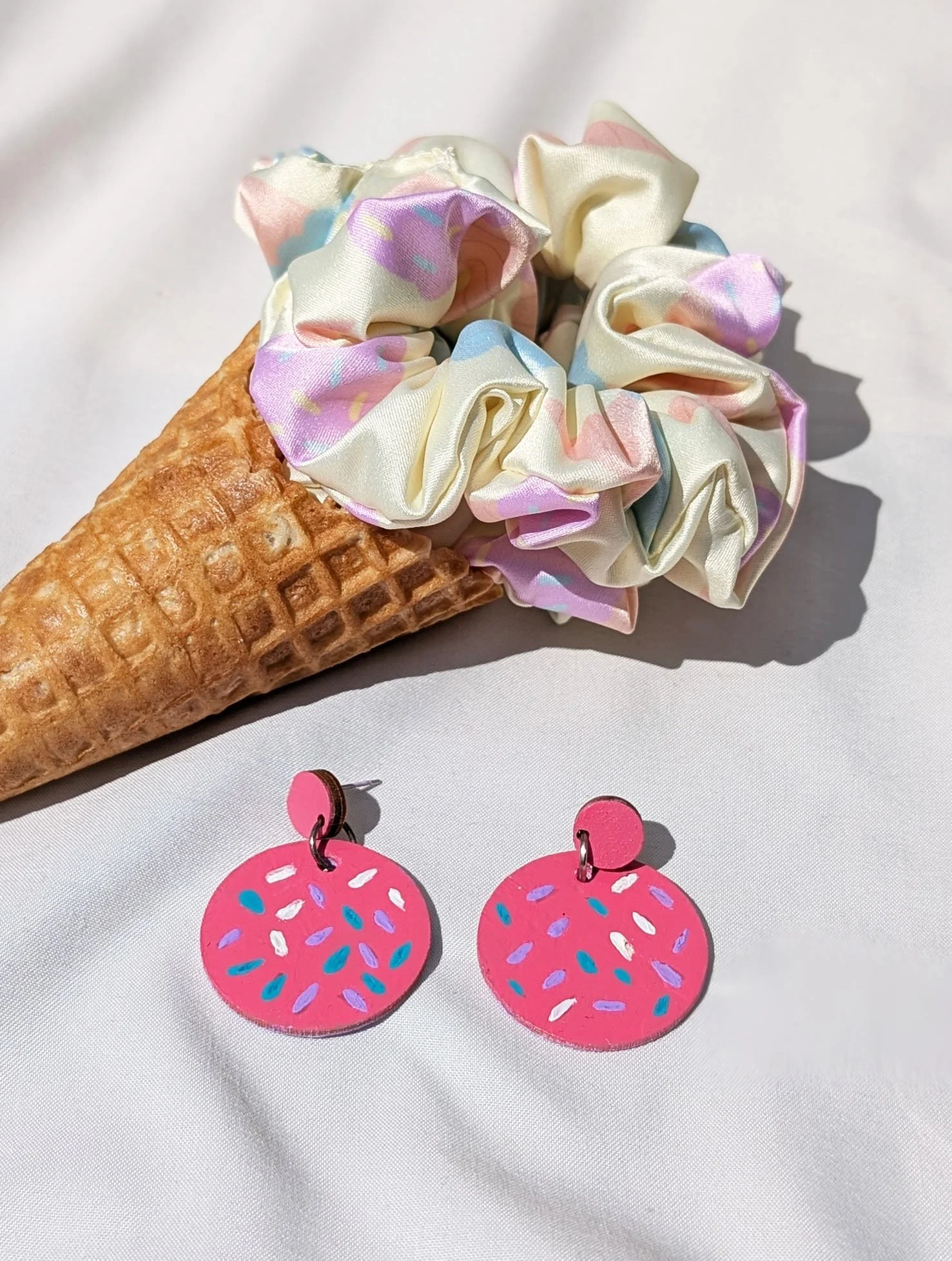 "Ice Cream: It's Always a Good Idea " Wooden Drop Earrings