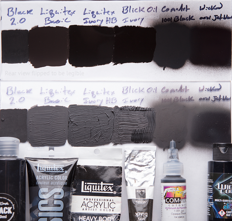 Black Acrylic Paints Compared 