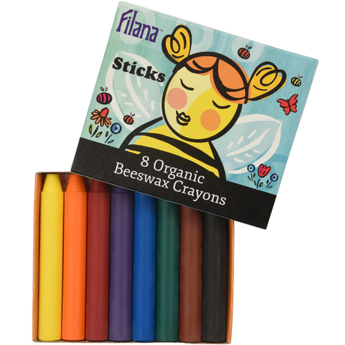 8 Standard Stick Crayons w/ Brown & Black — FILANA