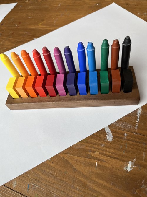 Wooden Crayon Holder 12 Sticks/12 Blocks — FILANA