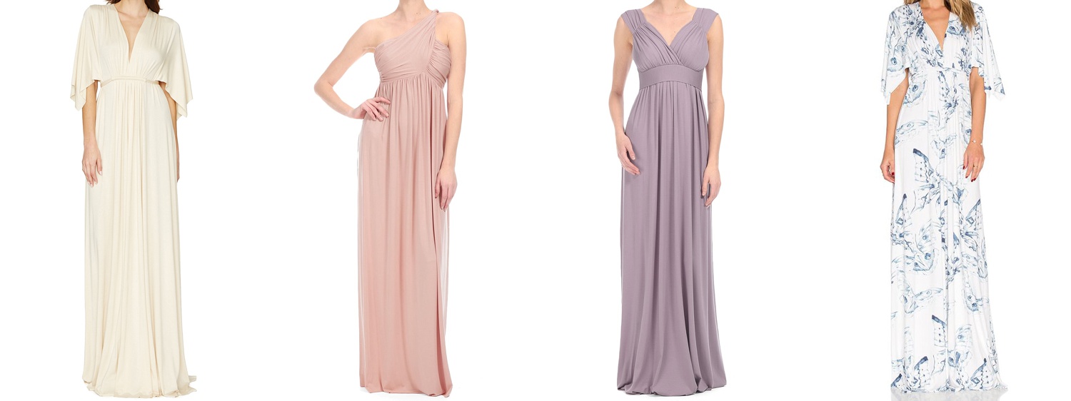 Dresses that are beautiful, comfortable, and flattering that accommodate a pregnant belly for your maternity photos. All part of the studio wardrobe for clients by Lily Sophia Photography in Atlanta, Georgia.&nbsp;