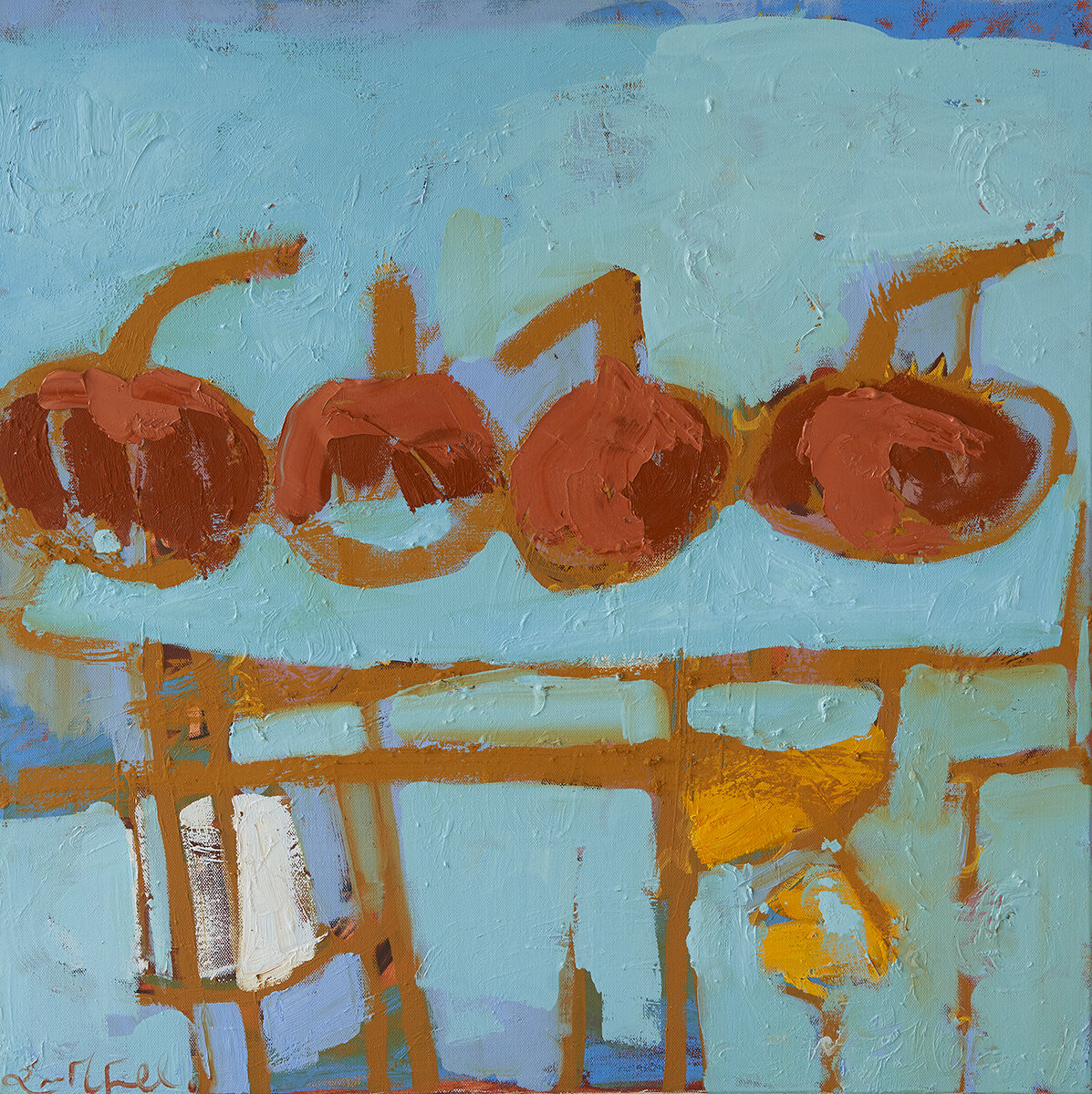 Pumkins on Blue