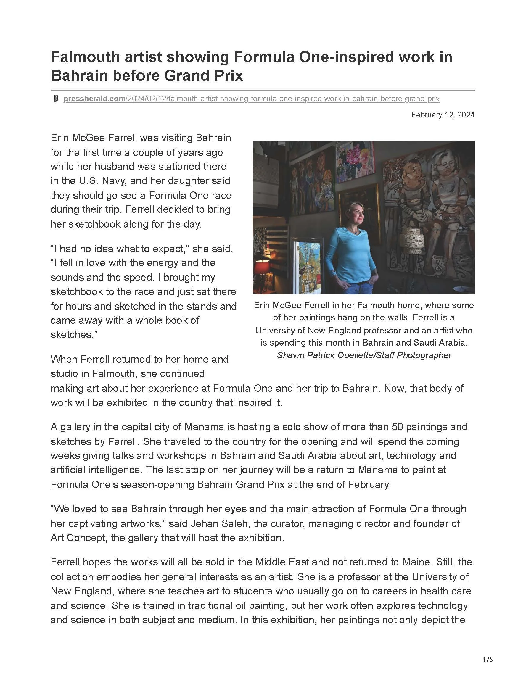 pressherald.com-Falmouth artist showing Formula One-inspired work in Bahrain before Grand Prix_Page_1.jpg